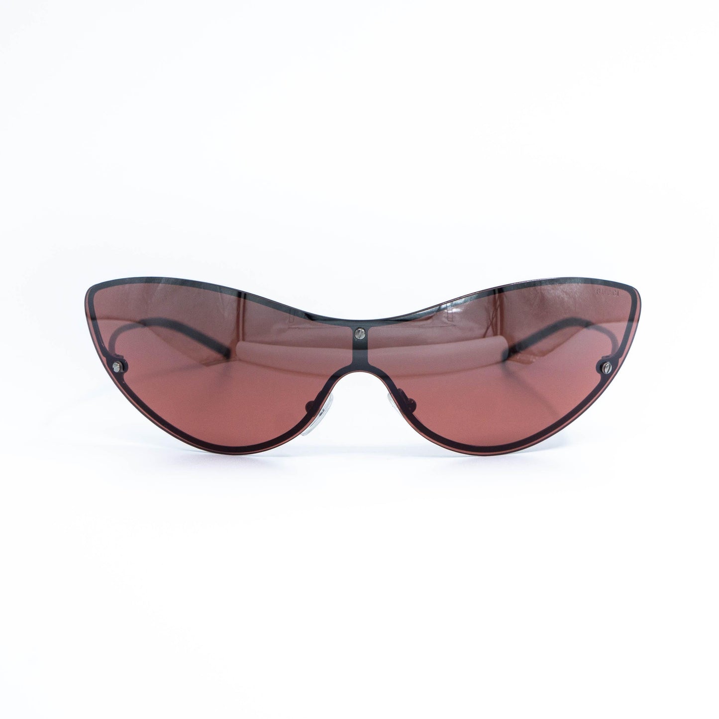 Gucci GG 2665/S brown rimless shield sunglasses front view
