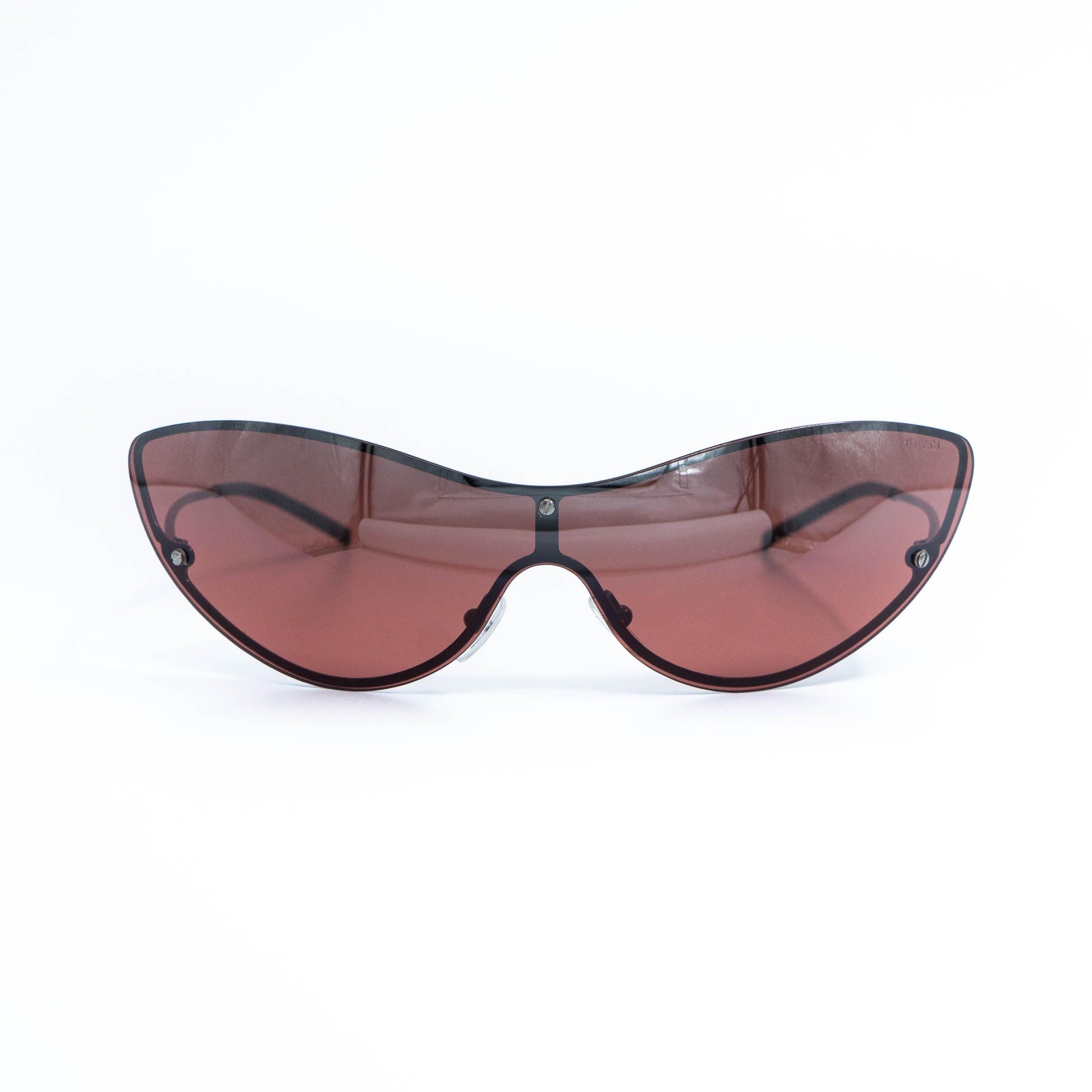 Gucci GG 2665/S brown rimless shield sunglasses front view