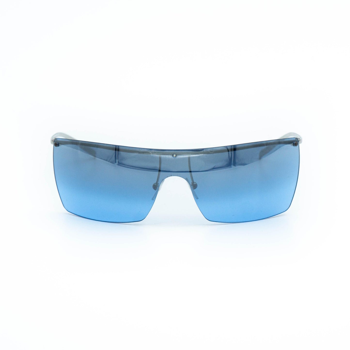 GUCCI GG 2682 blue shield rimless vintage sunglasses