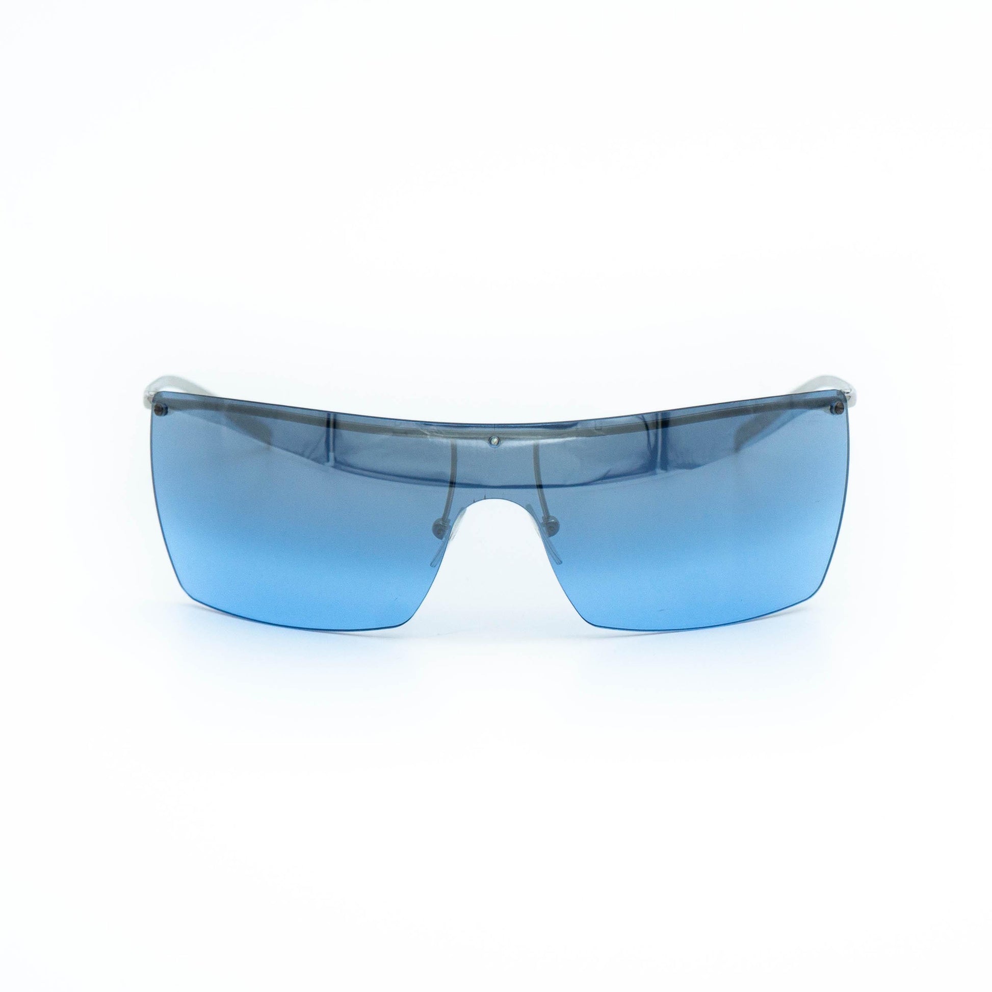 GUCCI GG 2682 blue shield rimless vintage sunglasses