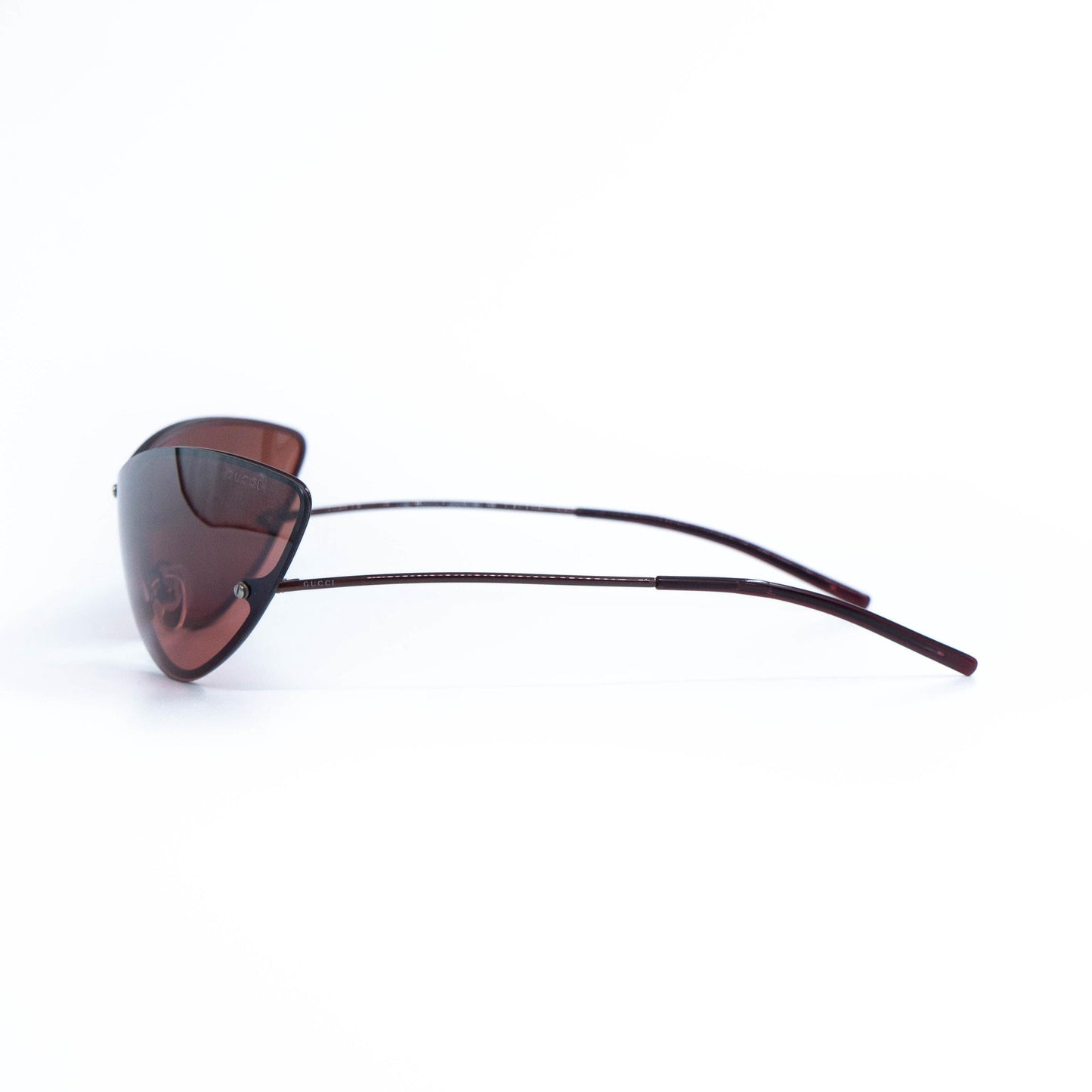 Gucci GG 2665/S brown rimless shield sunglasses front view