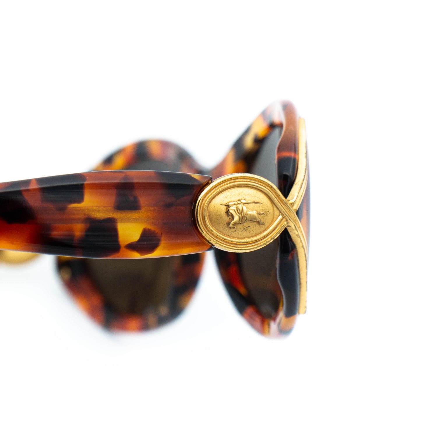 Burberry B 8267 Oval Tortoise Gold Sunglasses Vintage
