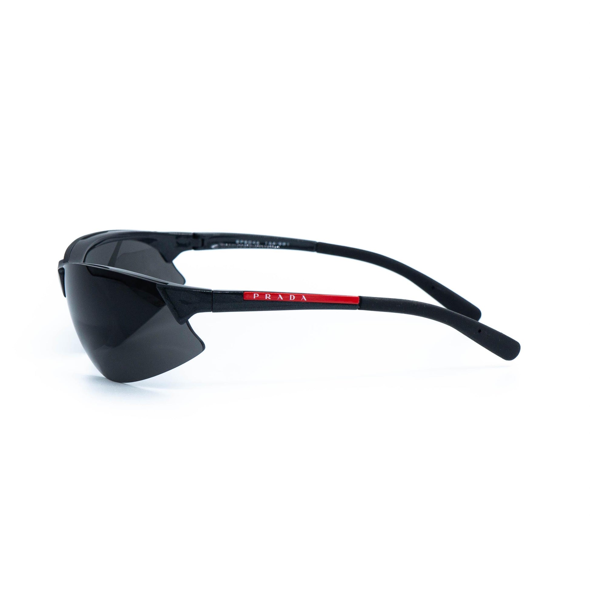 Prada SPS04A black rimless sport sunglasses front view
