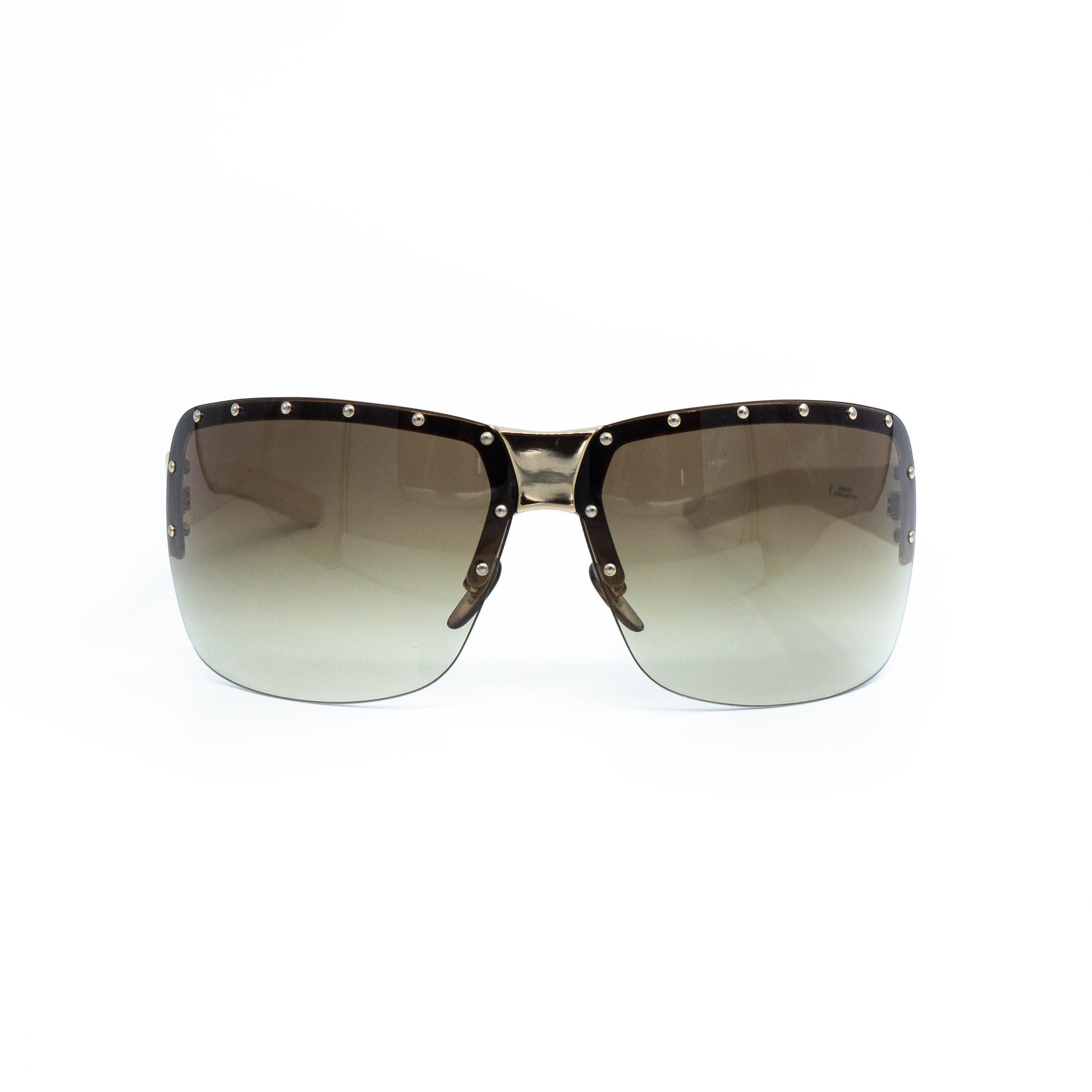 Gucci GG 1819/S white oversized shield sunglasses front view