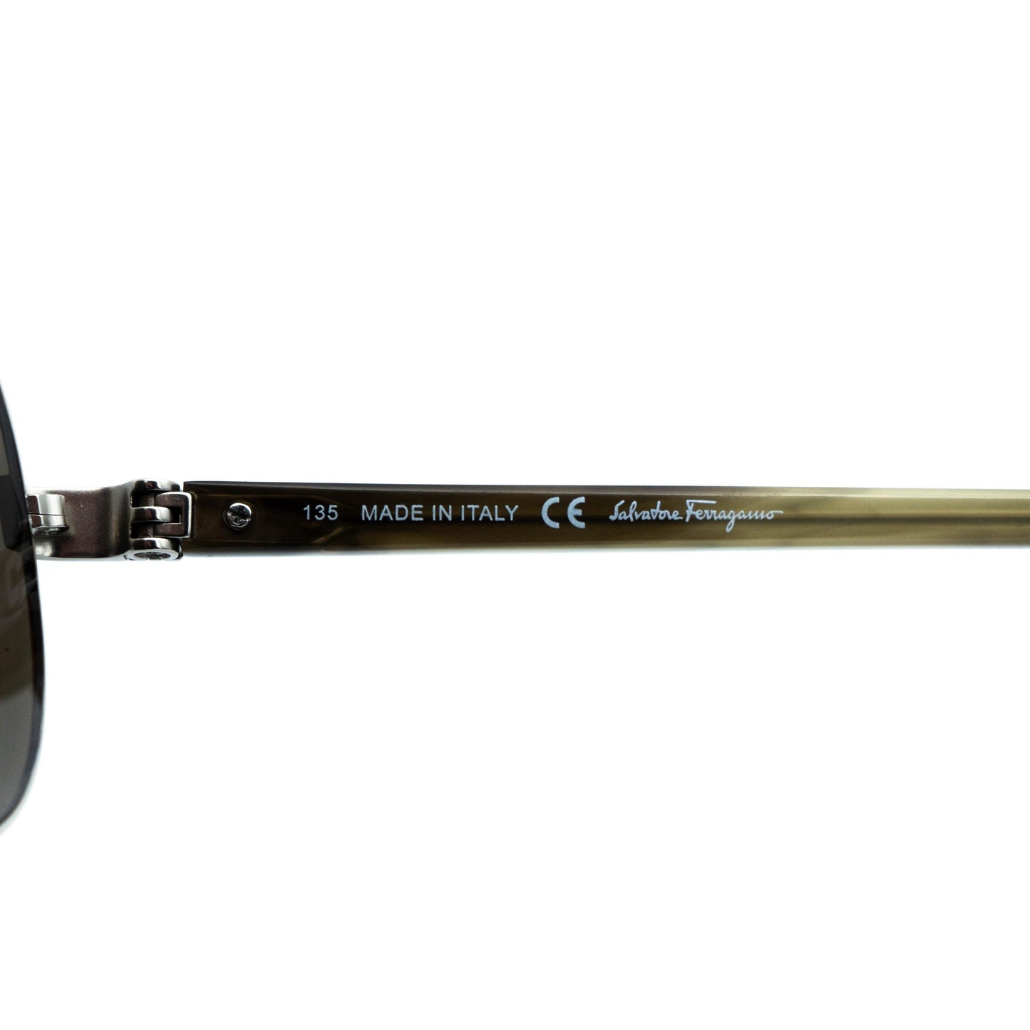 Detail of metal frame and tinted lenses