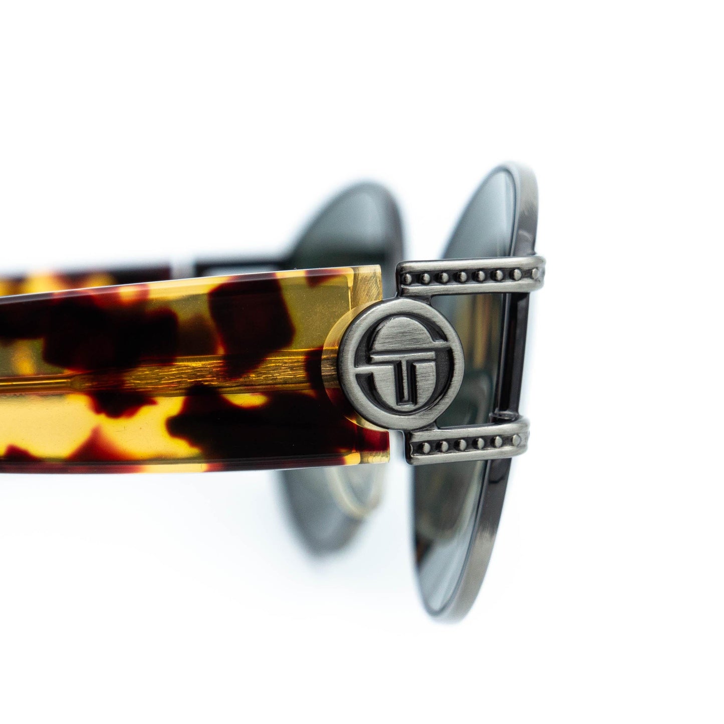 Sergio Tacchini ST 1033-S Silver Oval Sunglasses Vintage