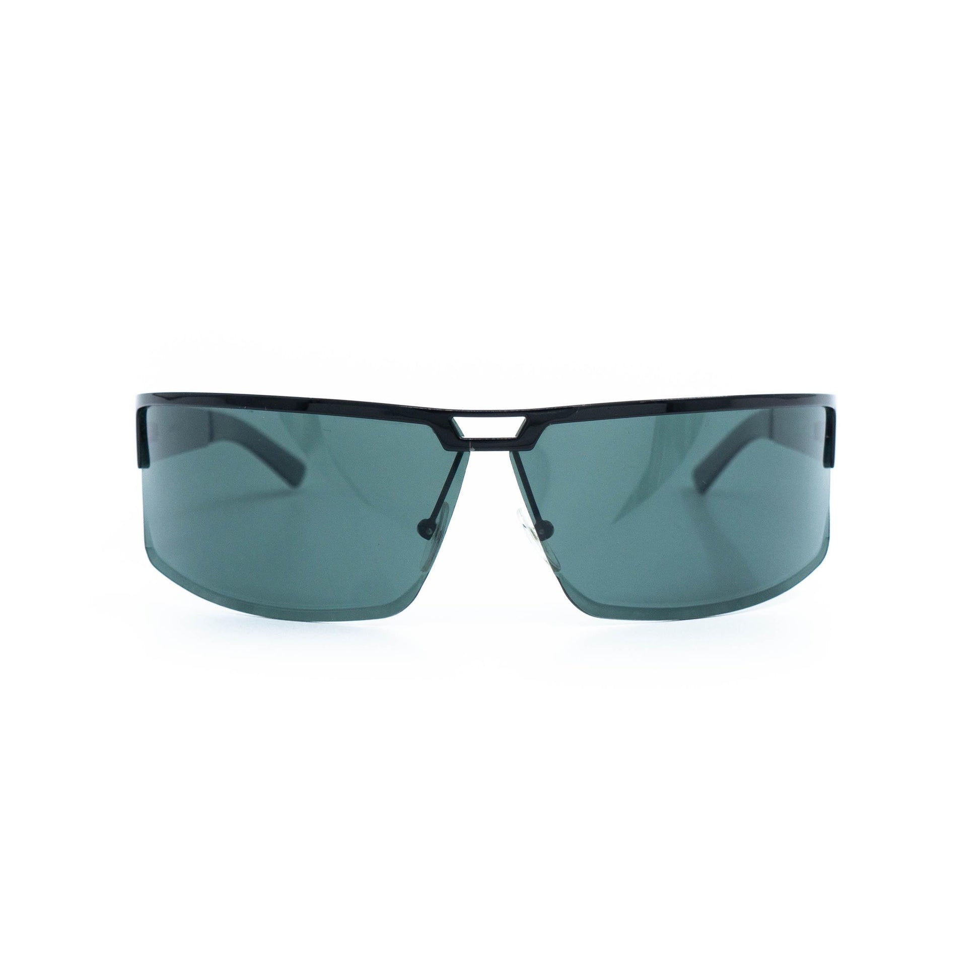 Gucci GG 1725/S black shield rimless vintage sunglasses front view