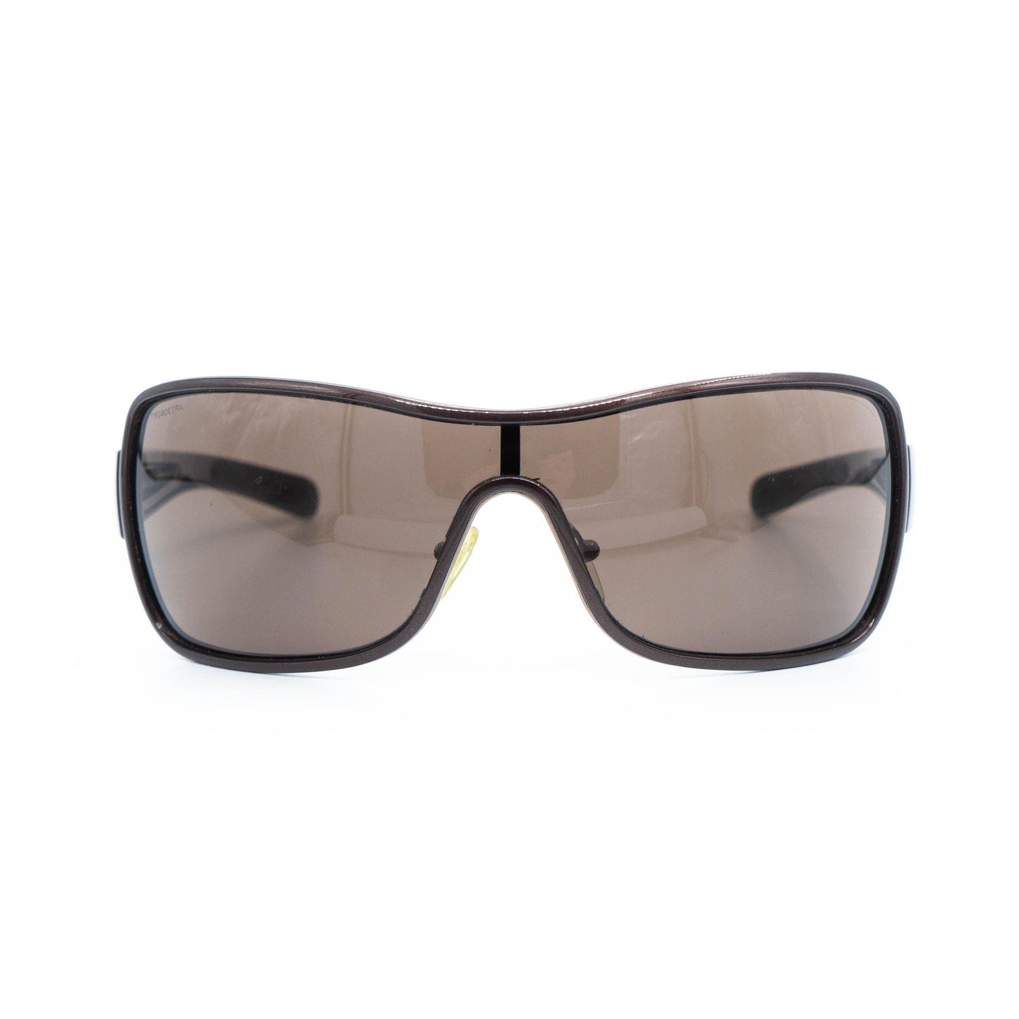 Prada SPS 55G vintage brown shield sunglasses - side view