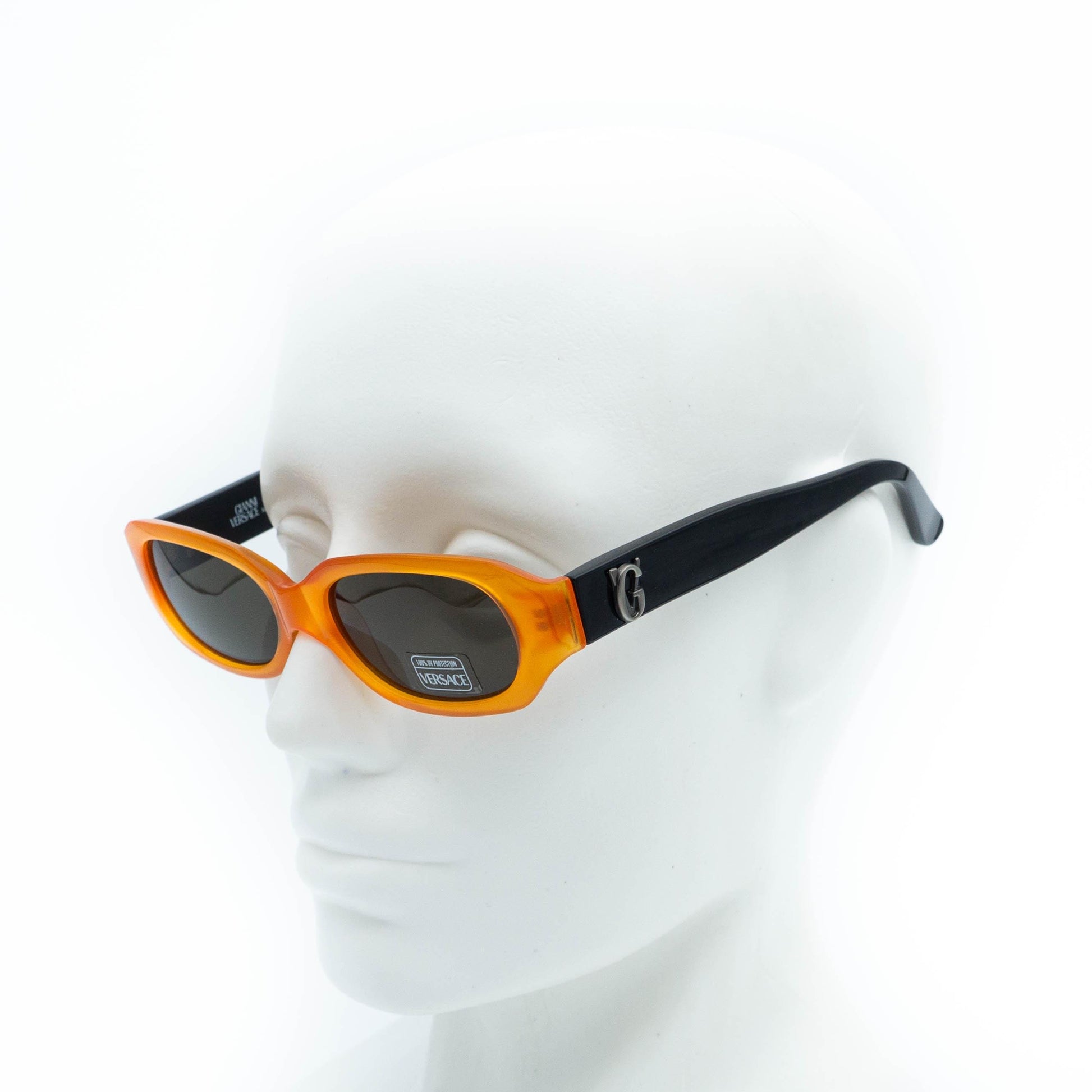 Gianni Versace Mod 531/B black orange vintage sunglasses