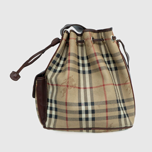 BURBERRY Check Monogram Shoulder Bag Vintage 90s 00s