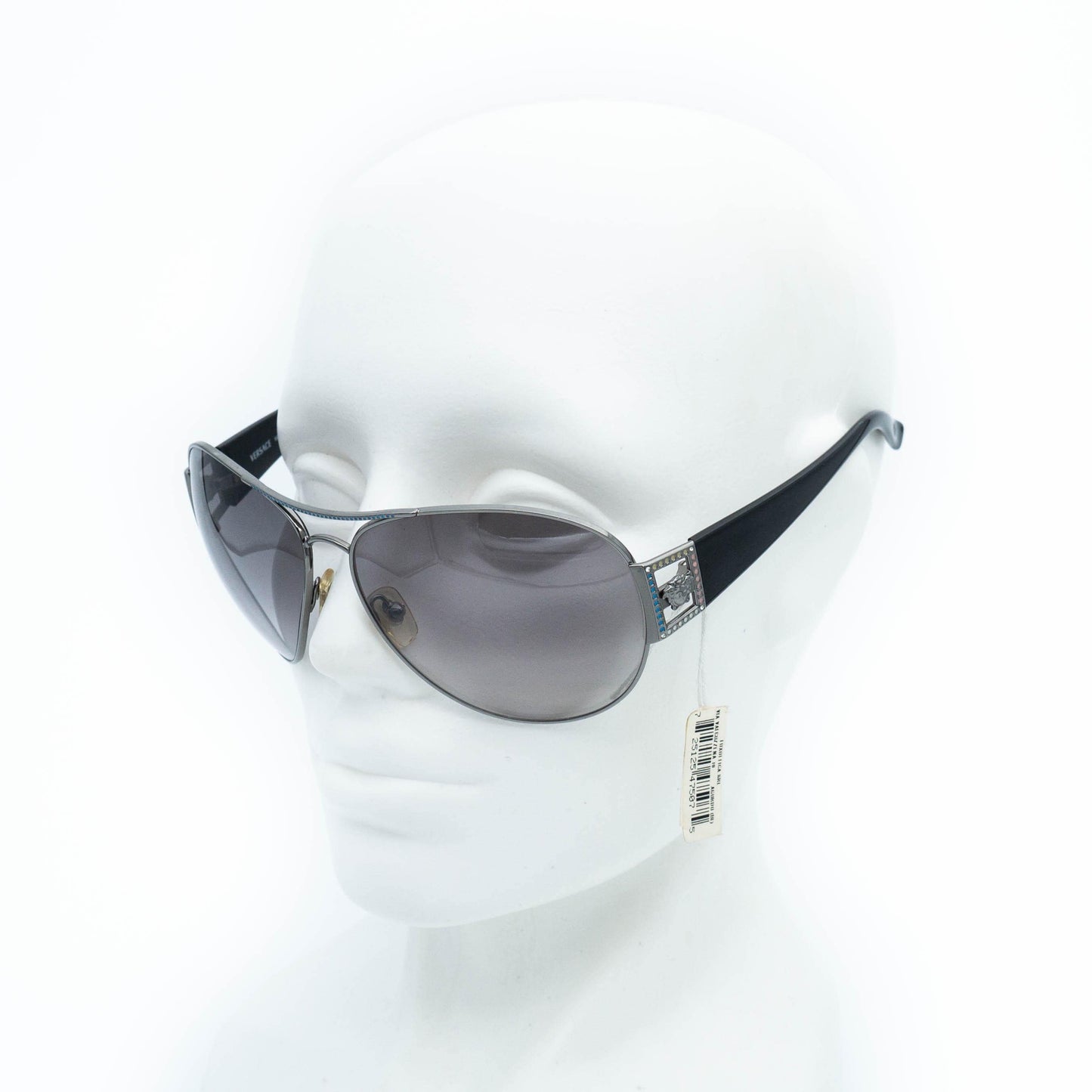 VERSACE mod 2039 Medusa aviator black vintage sunglasses