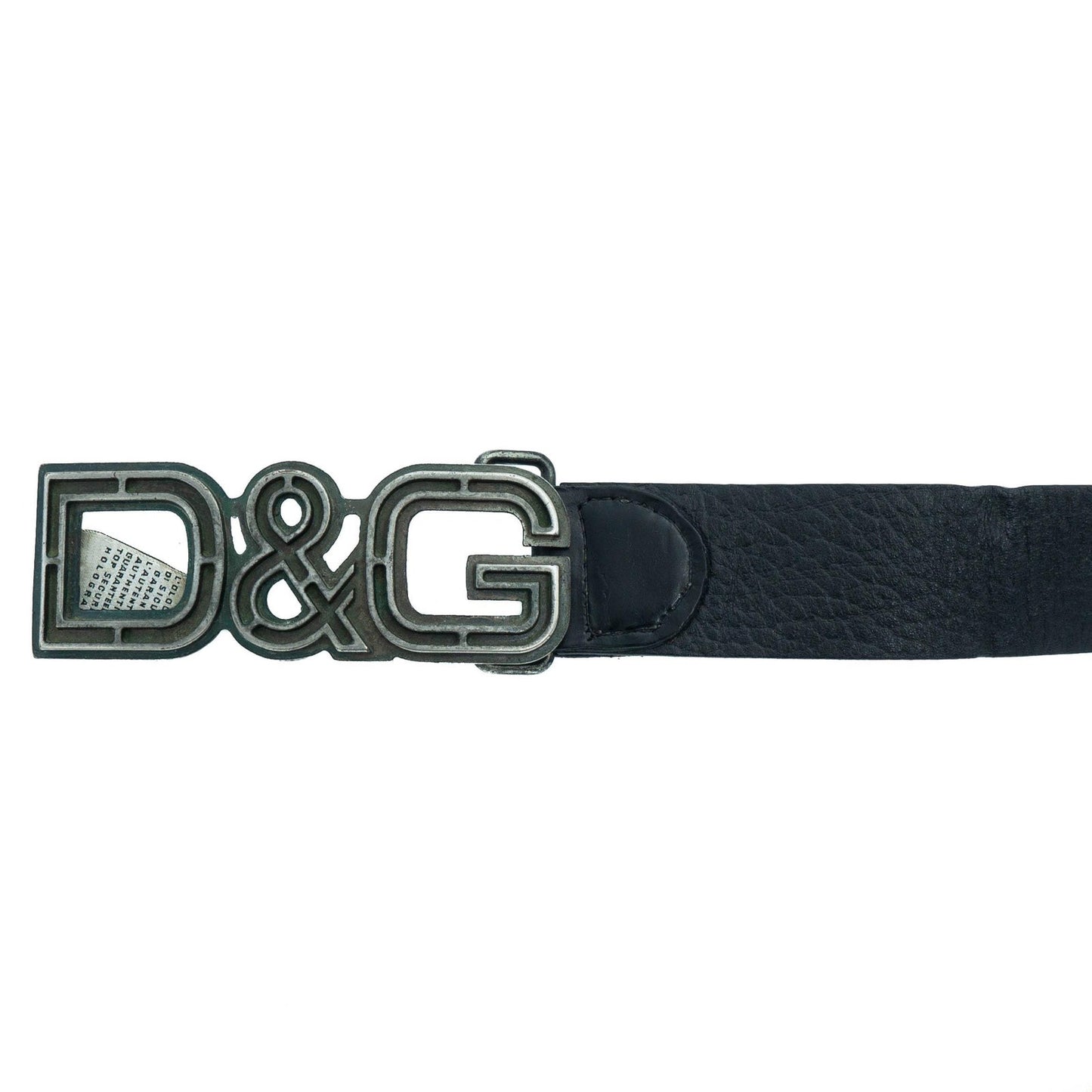 DOLCE & GABBANA DG Buckle Black Leather Belt Vintage 00s