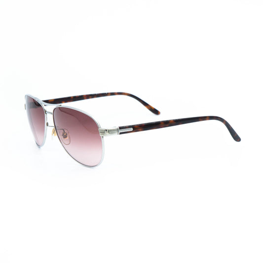 Gucci silver brown aviator sunglasses front view