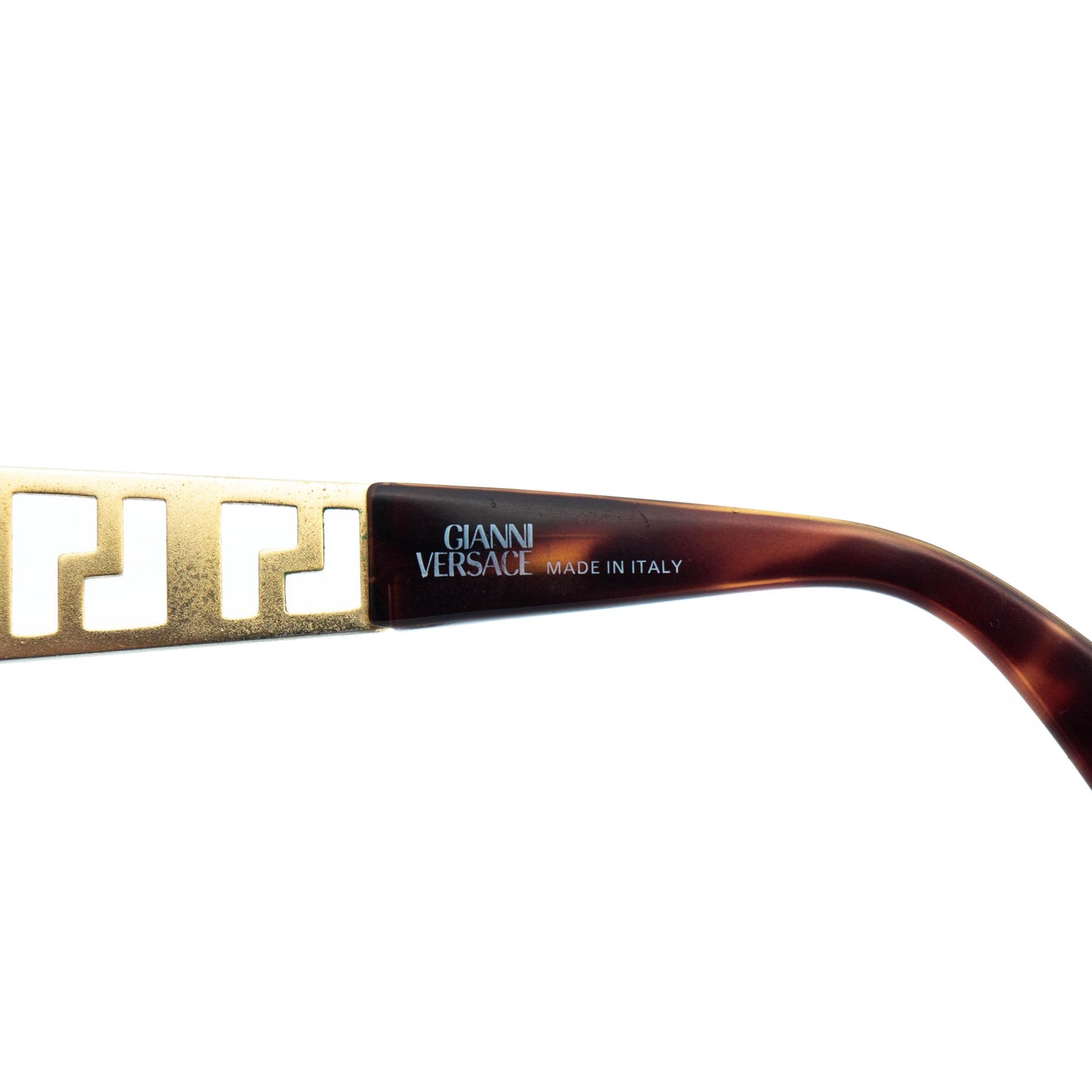 Gianni Versace Mod 492 Medusa Gold Brown Sunglasses Vintage