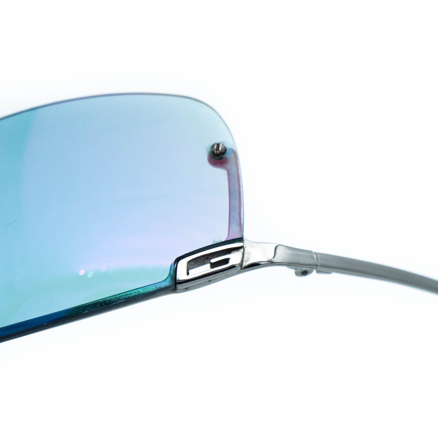 GUCCI GG 1690 Blue Shield Rimless Sunglasses Vintage