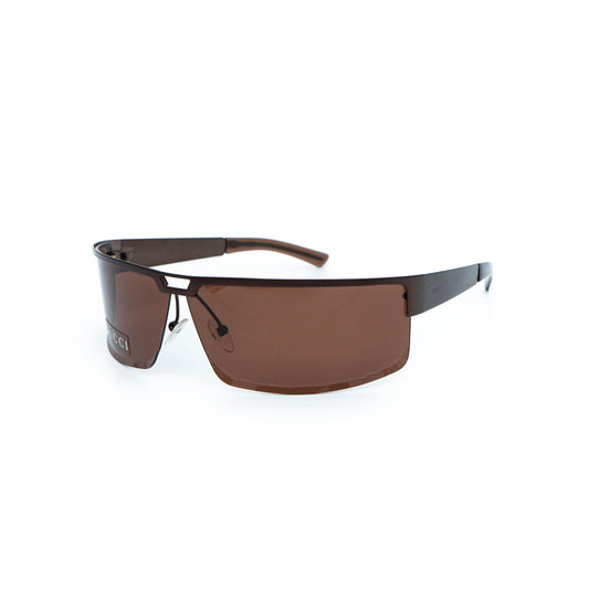 GUCCI GG 1725 brown metal shield vintage sunglasses