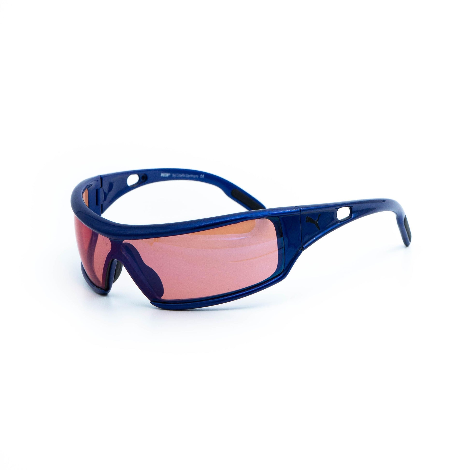 Puma Cyclone Sport Shield Blue vintage sunglasses front view