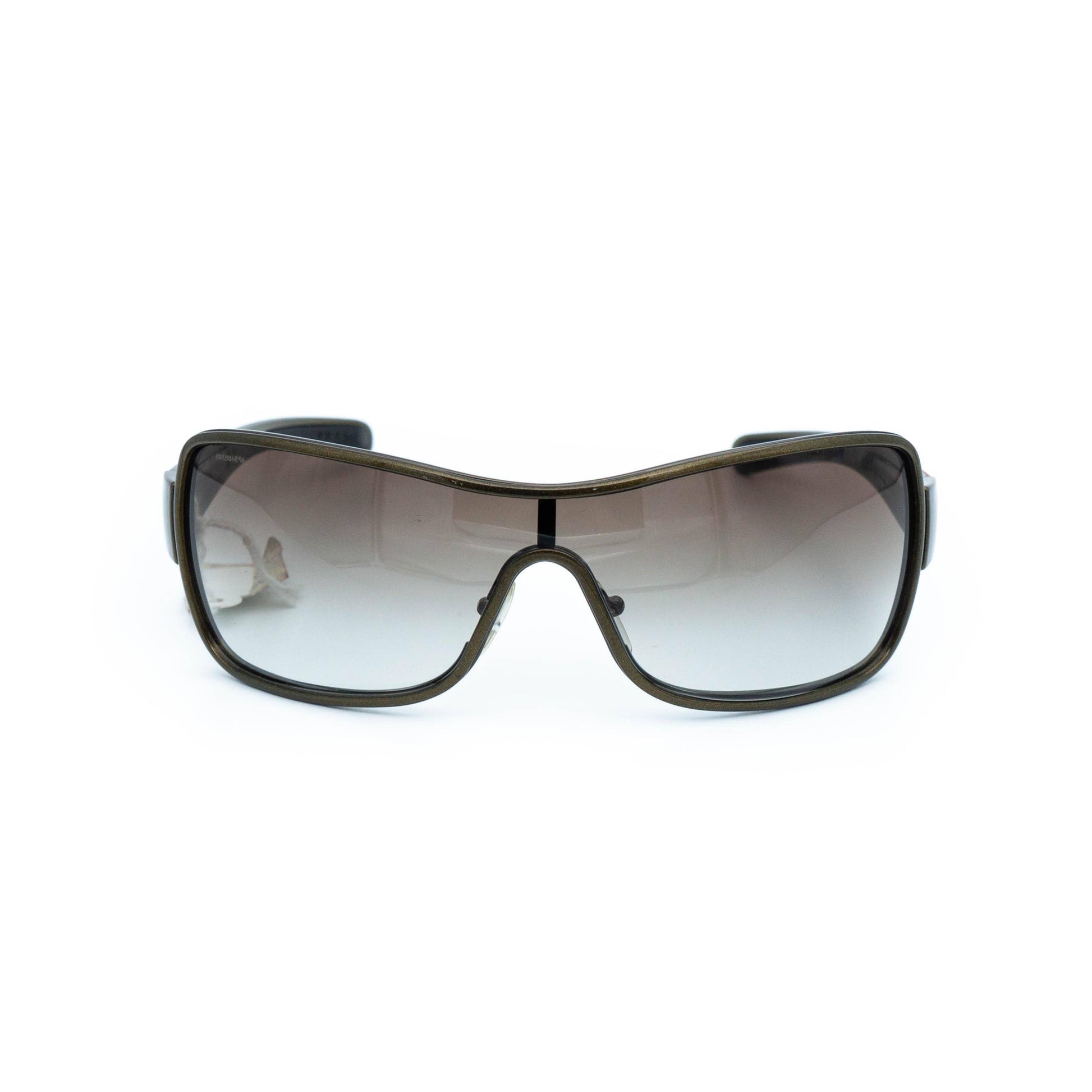 PRADA SPS 55G green khaki shield mask vintage sunglasses