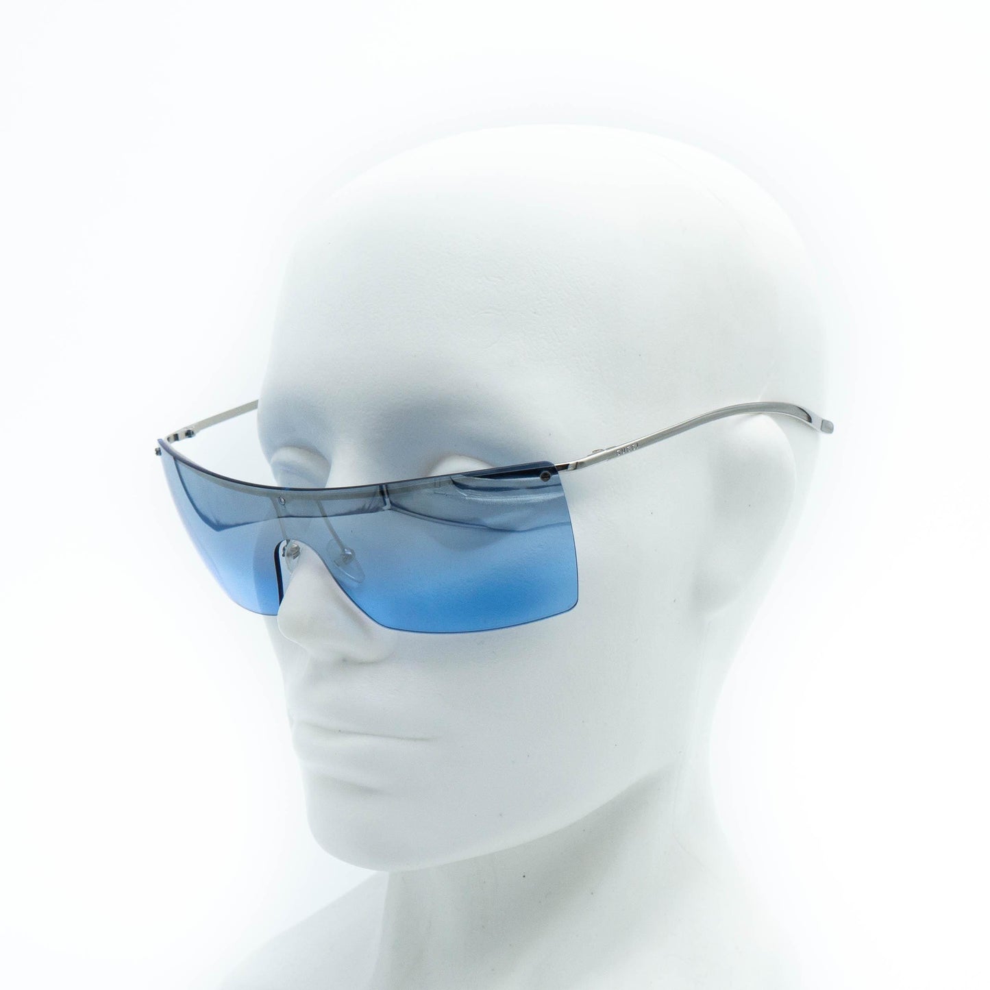 GUCCI GG 2682 blue shield rimless vintage sunglasses