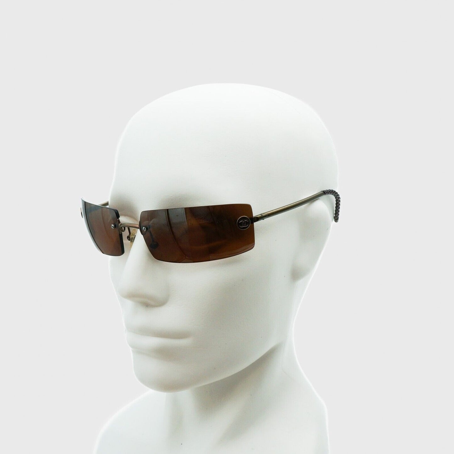 CHANEL 4034 Brown Rimless Sunglasses Vintage 90s 00s