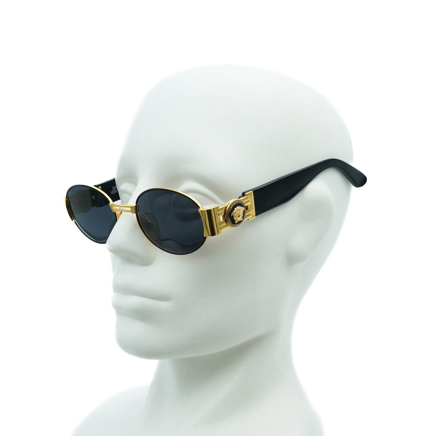 GIANNI VERSACE S71 Medusa Gold Oval Sunglasses Vintage 90s