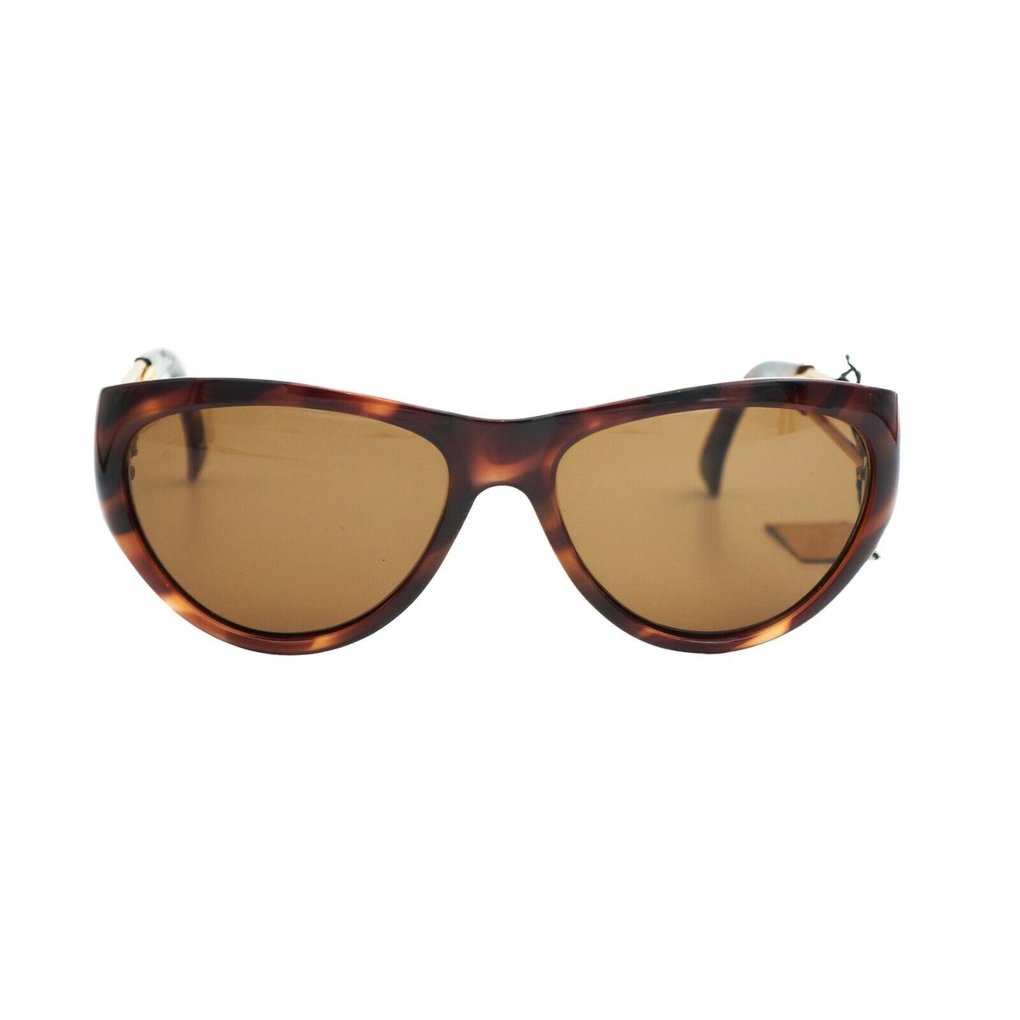 GIANNI VERSACE Mod 427 Medusa Brown Gold Sunglasses Vintage 90s
