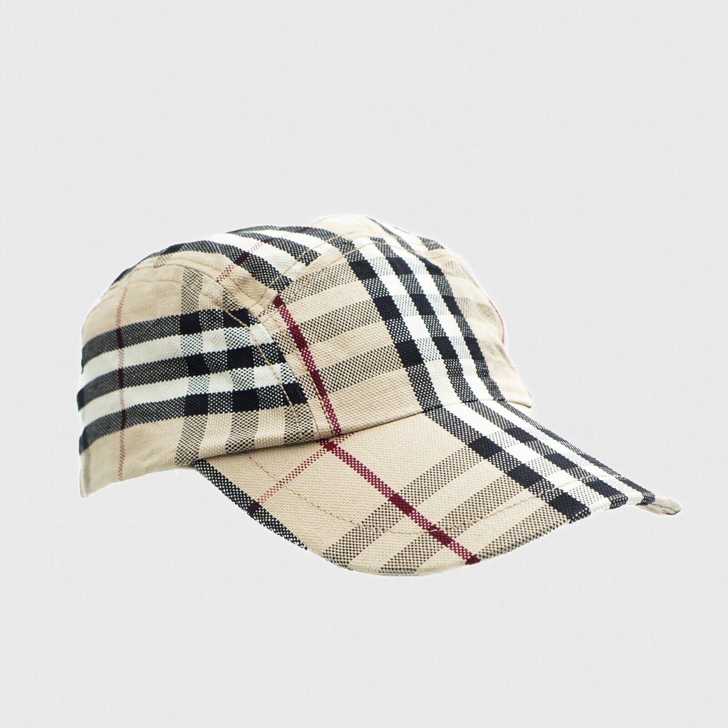 BURBERRY Check Baseball Cap Beige Vintage 90s 00s