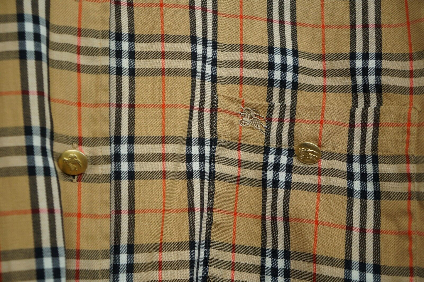 BURBERRY Vintage Long Sleeve Monogram Nova Check Shirt M/L