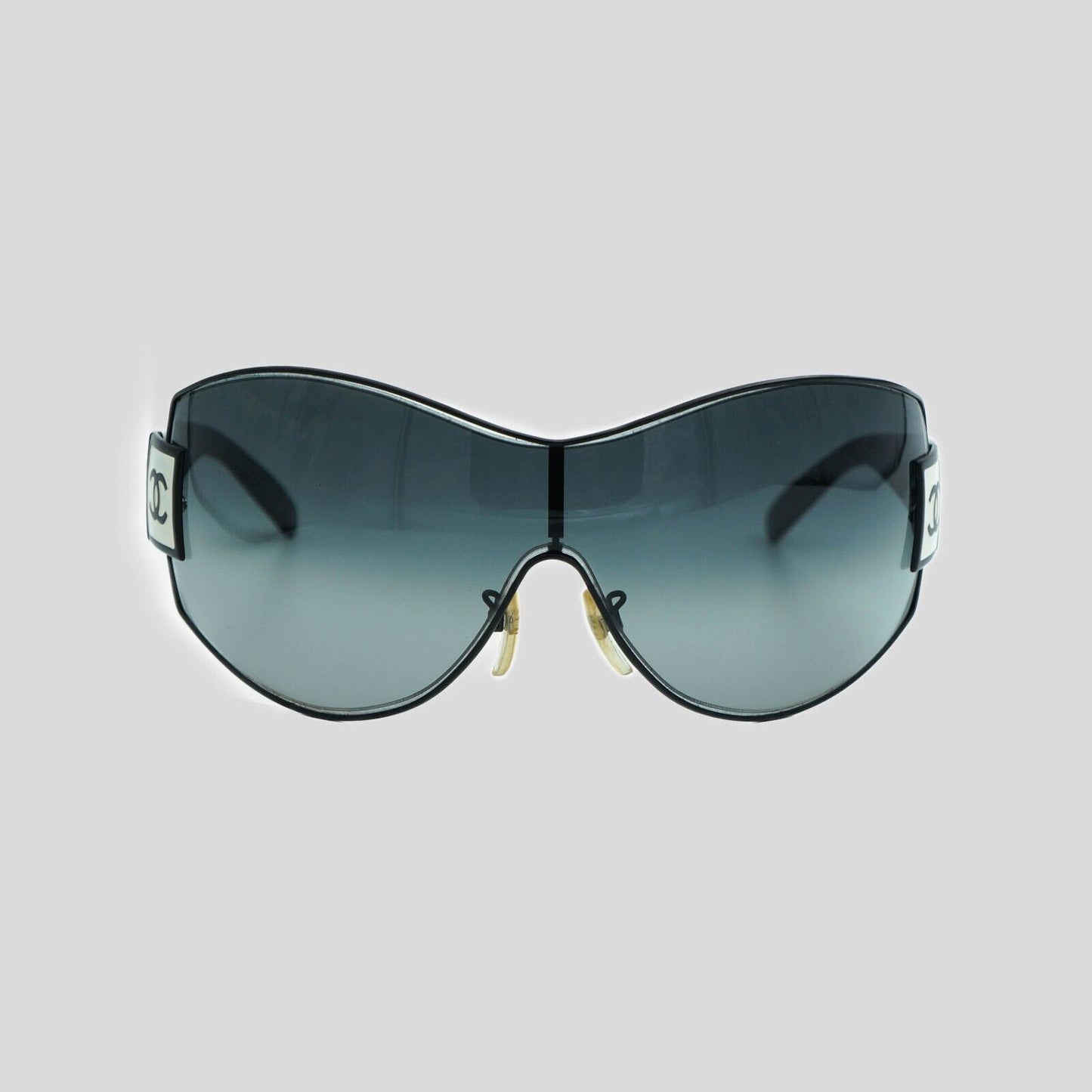 CHANEL 4114 Mask Shield Black Sunglasses Vintage 90s 00s