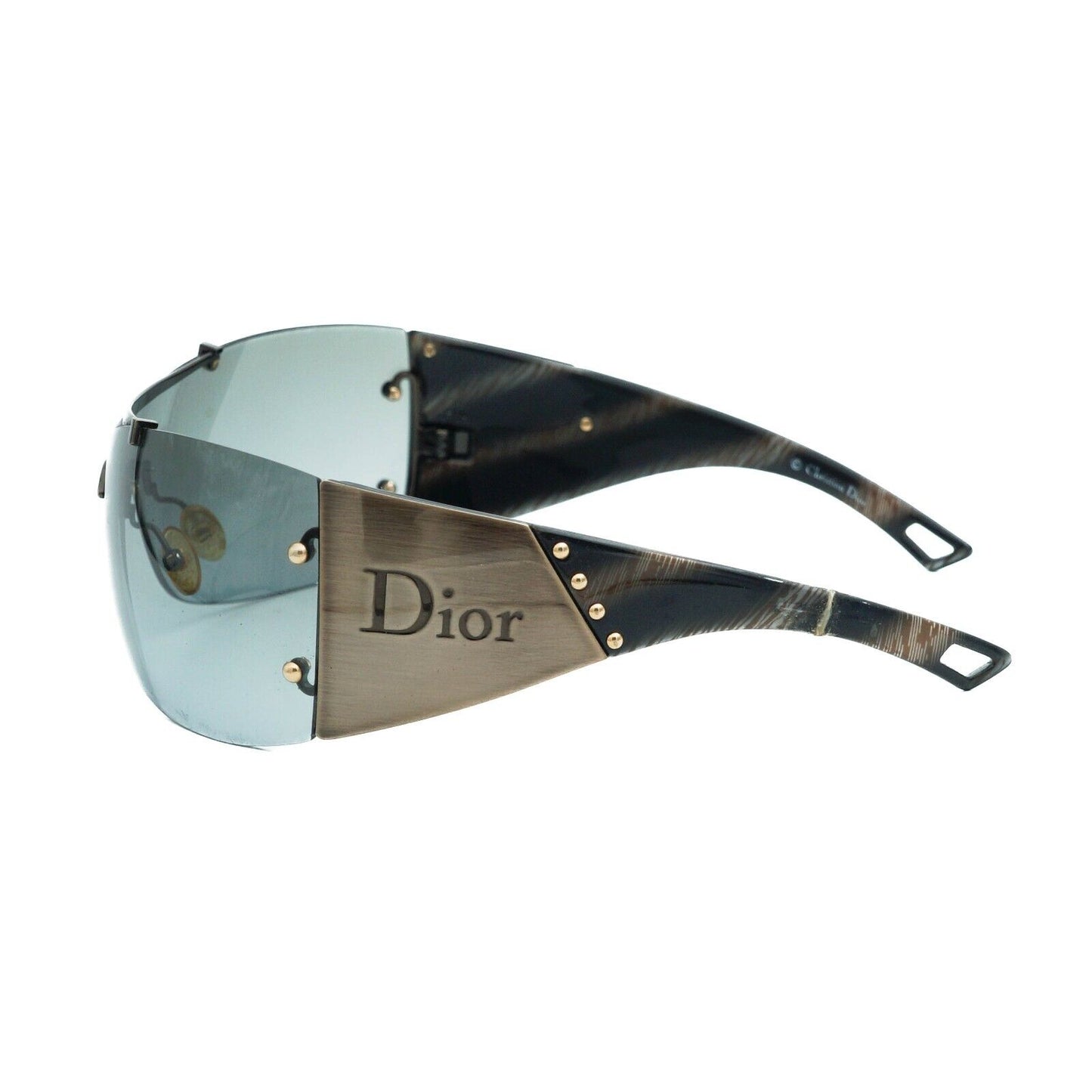 Christian Dior DIORITO 2 Brown Mask Wrap Sunglasses Vintage 90s 00s