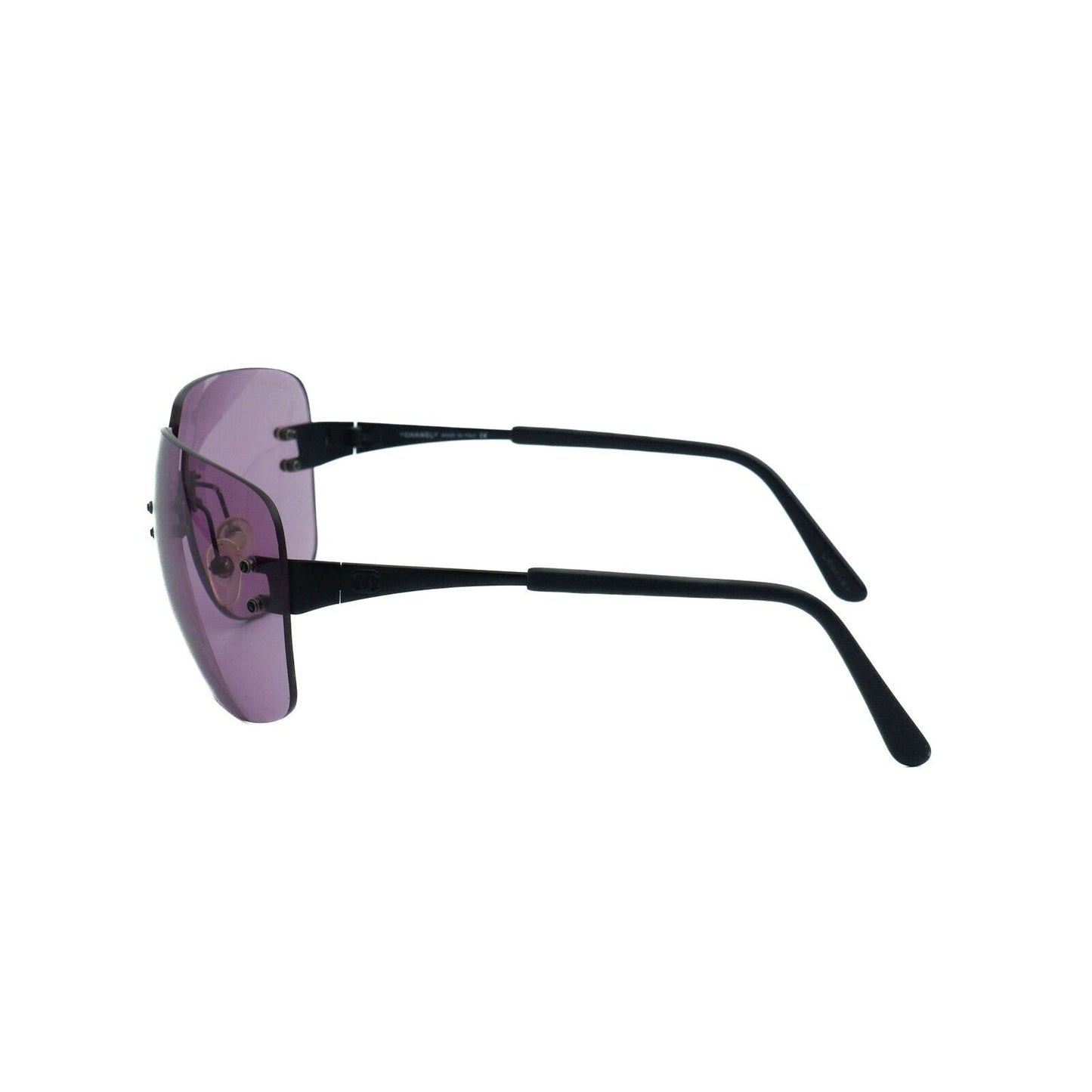 CHANEL 4006 Rimless Black Purple Sunglasses Vintage 00s