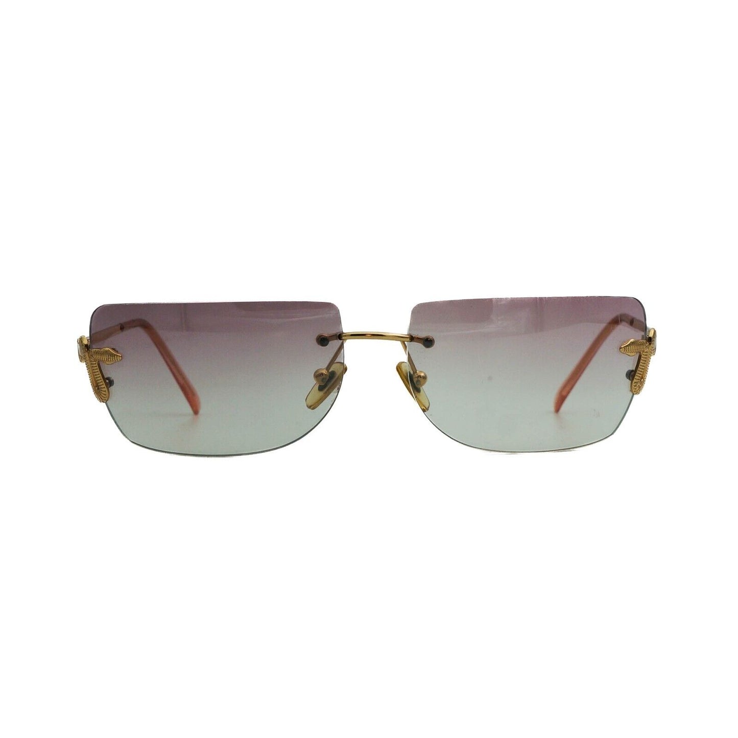 VERSACE Mod 2020 Gold Rimless Sunglasses Vintage 00s