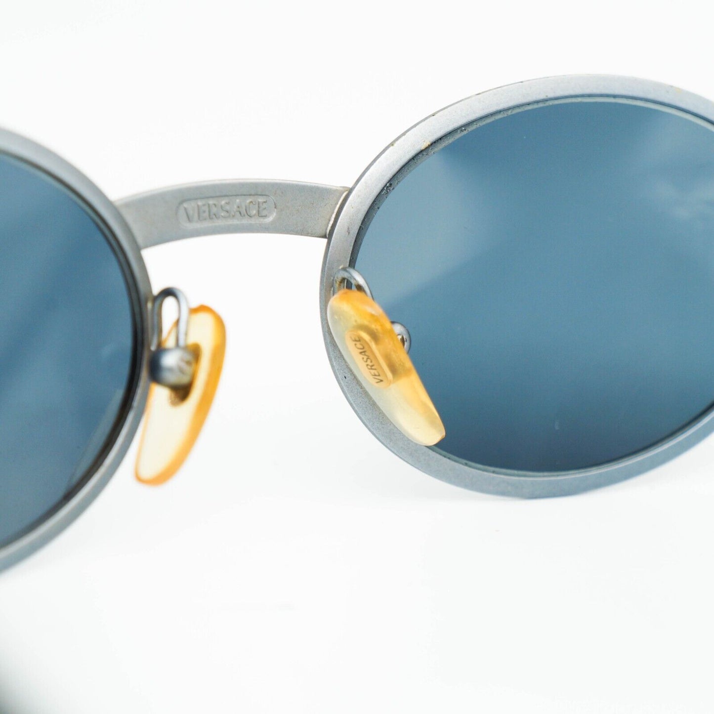 GIANNI VERSACE S48 Black Silver Metal Sunglasses Vintage 90s