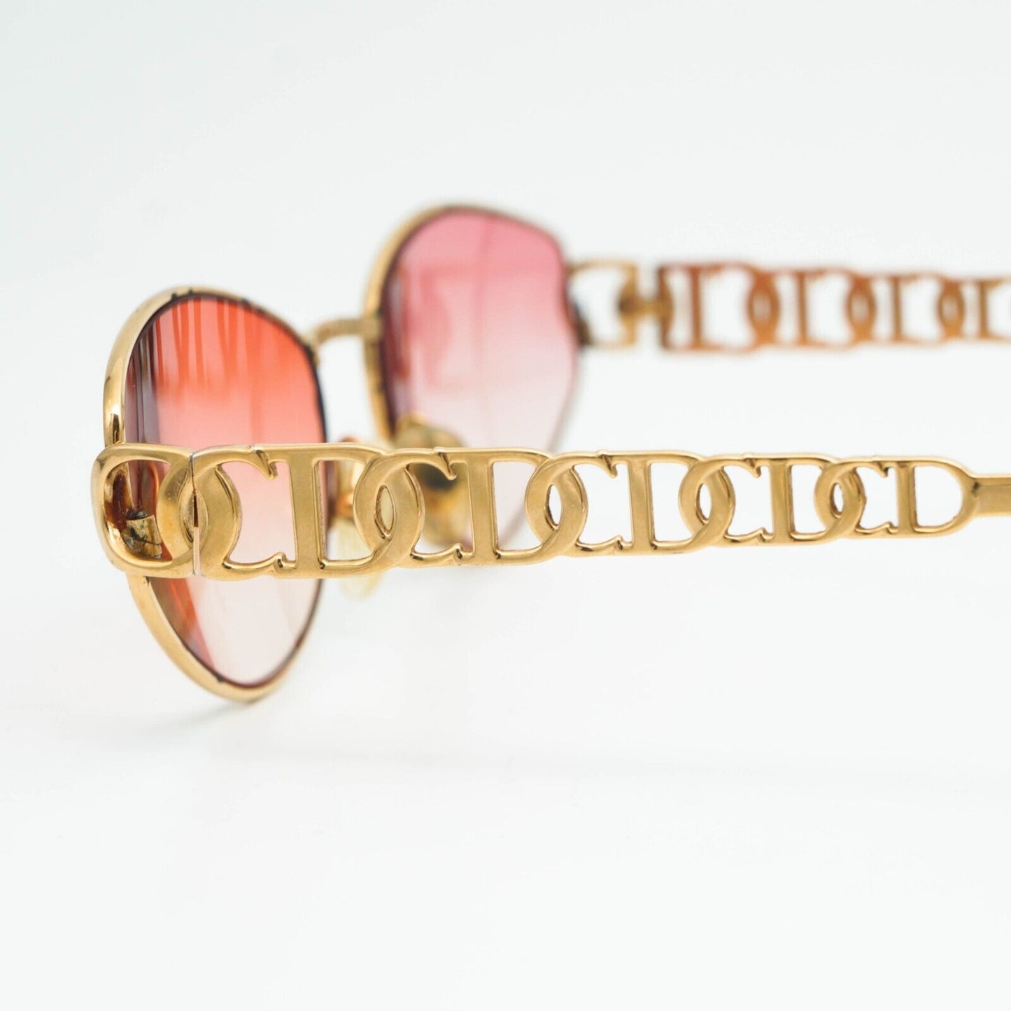 Christian DIOR 2923 Gold Metal Pink Sunglasses Vintage 90s