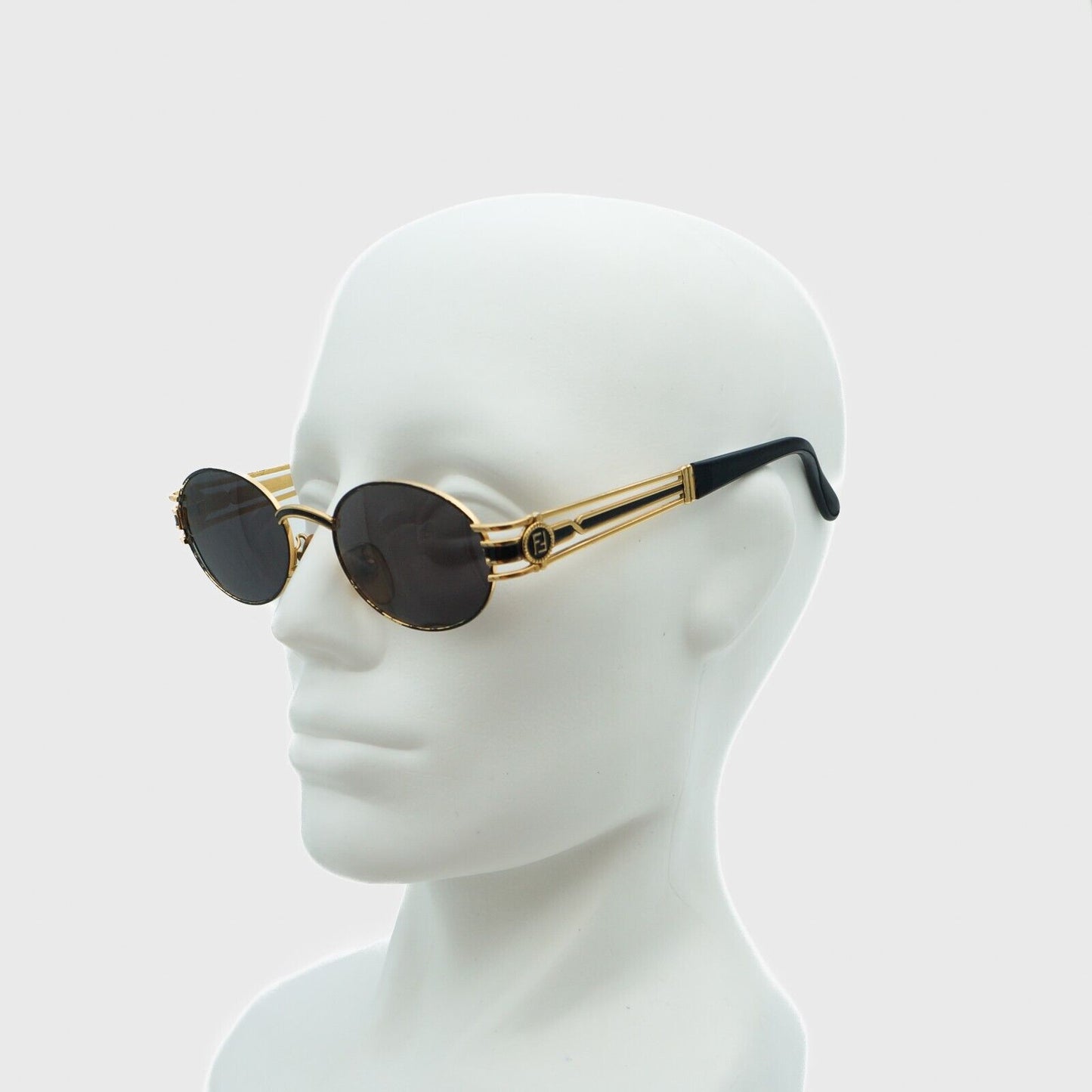 FENDI SL 7031 Gold Oval Metal Sunglasses Vintage 90s 00s