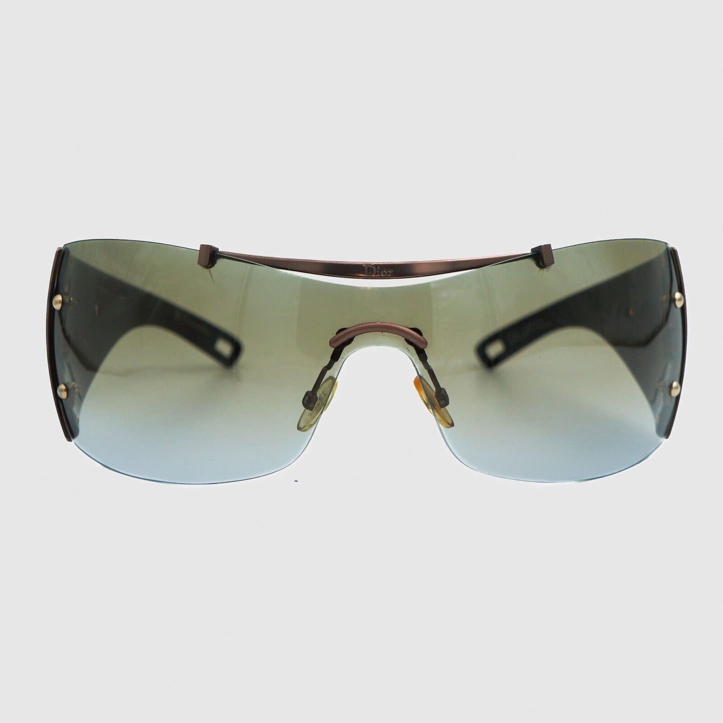 Christian DIOR DIORITO 2 Sunglasses Brown Shield Vintage 90s 00s