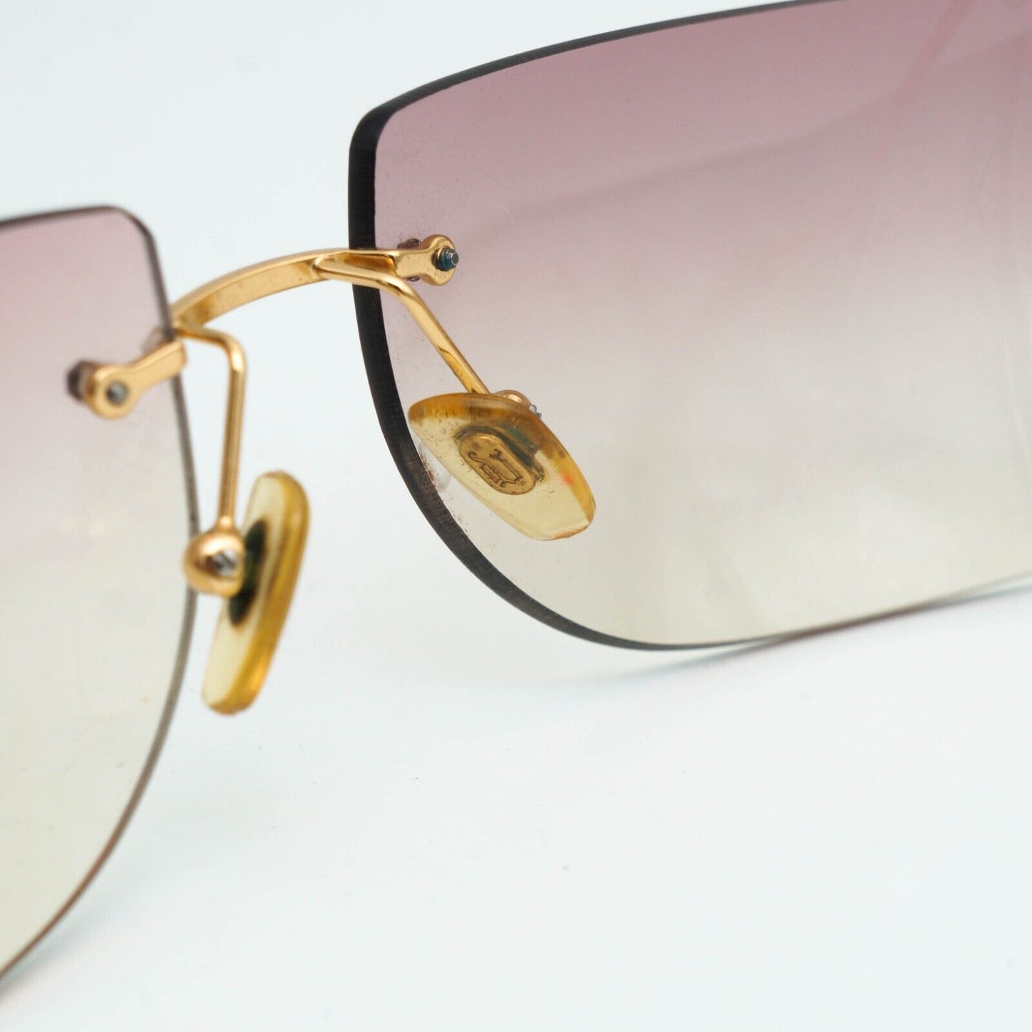 VERSACE Mod 2020 Gold Rimless Sunglasses Vintage 00s