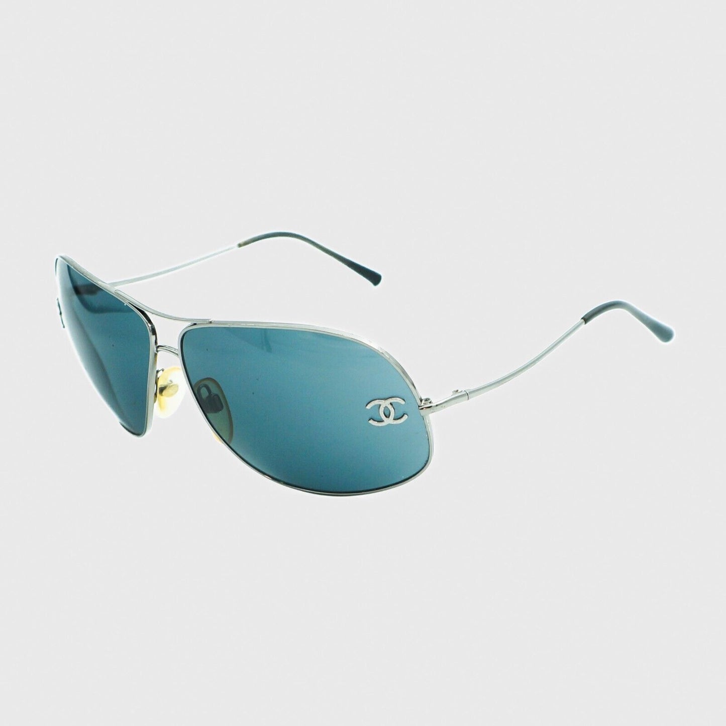 CHANEL 4132 Aviator Silver Sunglasses Vintage 00s