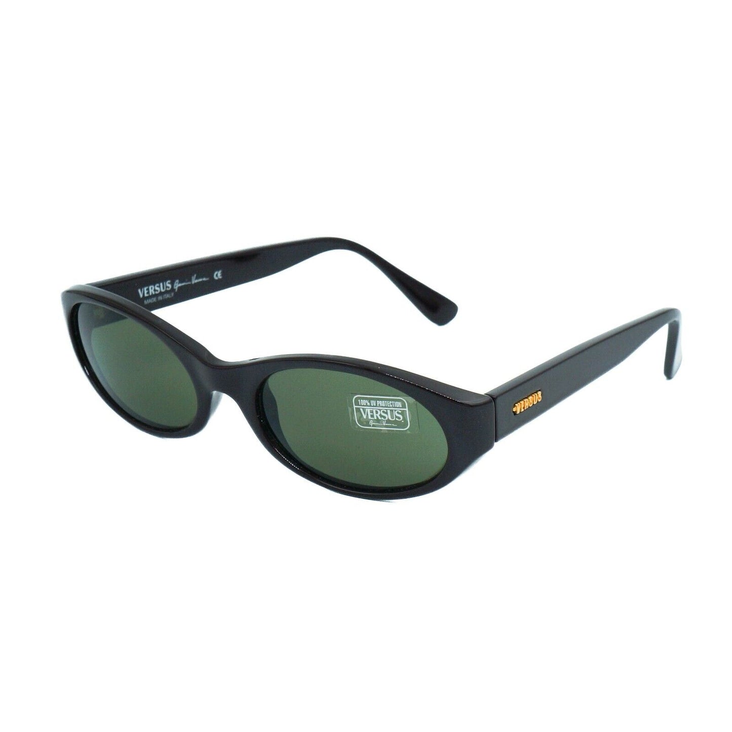 VERSUS Gianni Versace E69 Oval Black Sunglasses Vintage 90s 00s