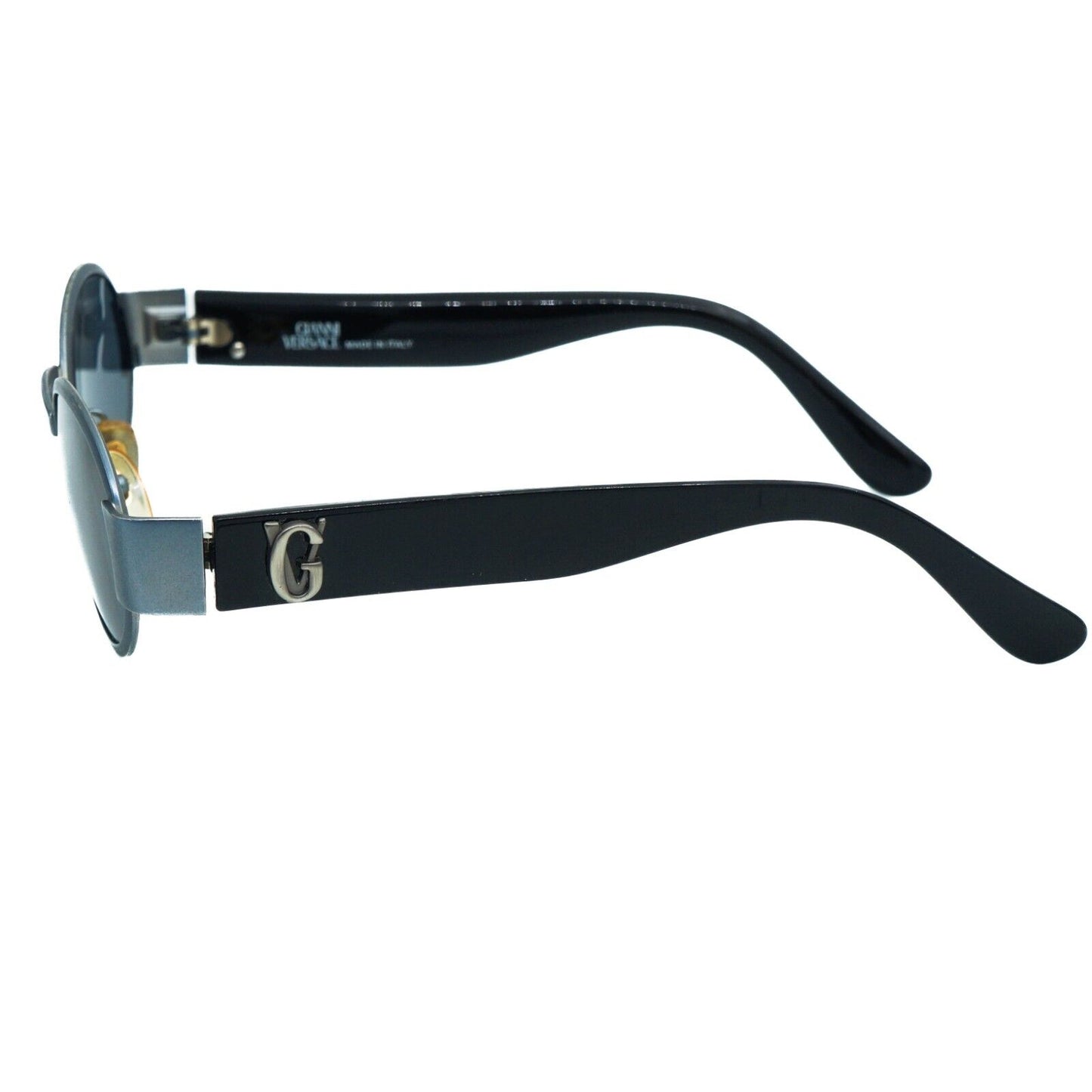 GIANNI VERSACE S48 Black Silver Metal Sunglasses Vintage 90s