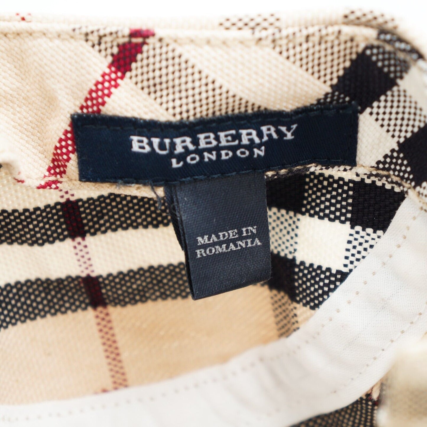 BURBERRY Check Baseball Cap Beige Vintage 90s 00s