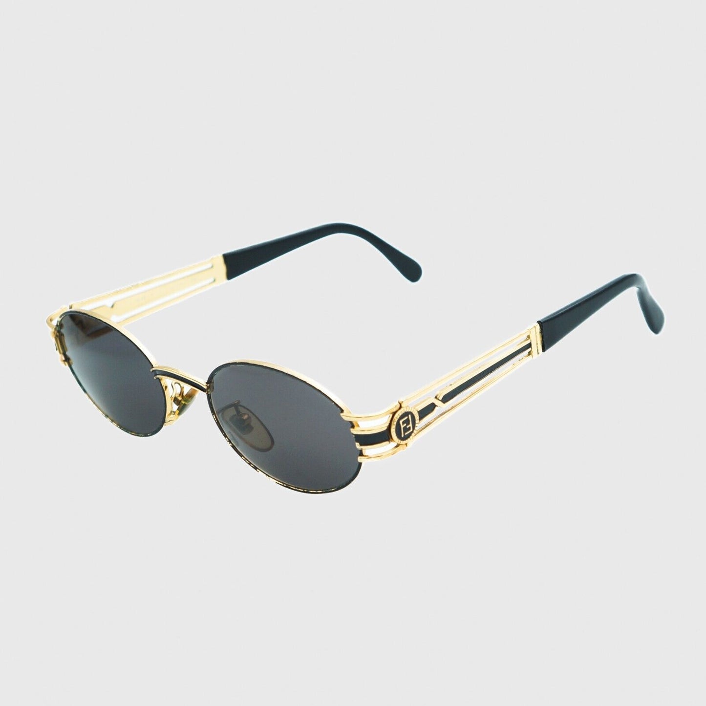 FENDI SL 7031 Gold Oval Metal Sunglasses Vintage 90s 00s