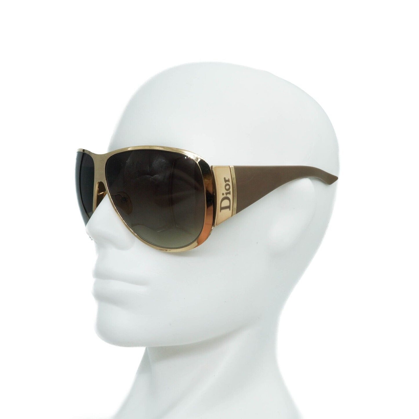 Christian DIOR SUBDIOR 1 Gold Brown Mask Sunglasses Vintage 90s 00s