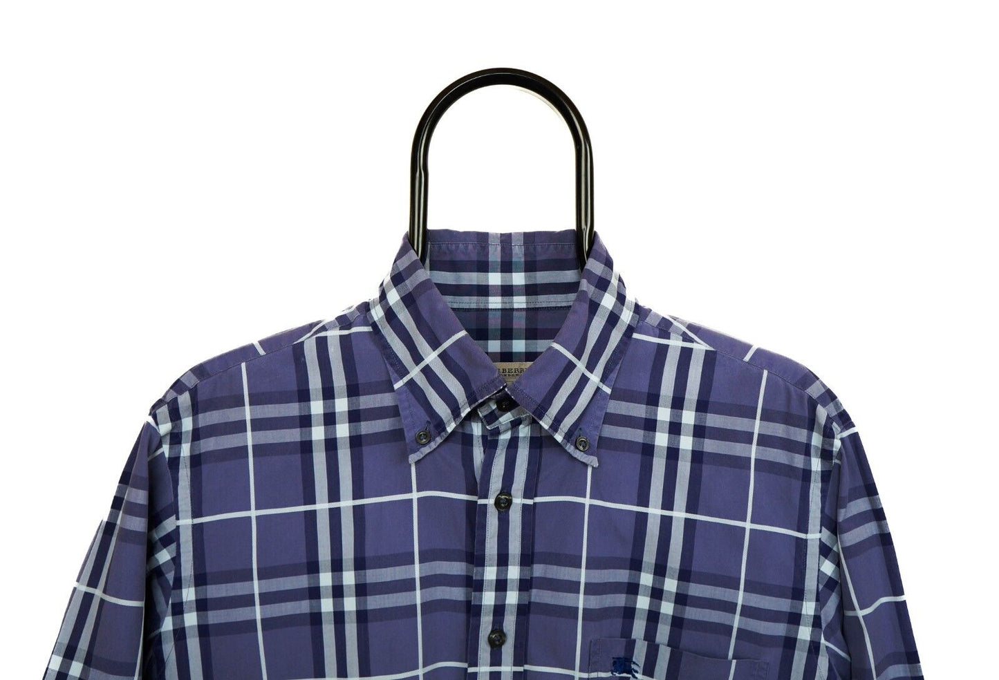 BURBERRY Vintage Long Sleeve Monogram Nova Check Purple Shirt M