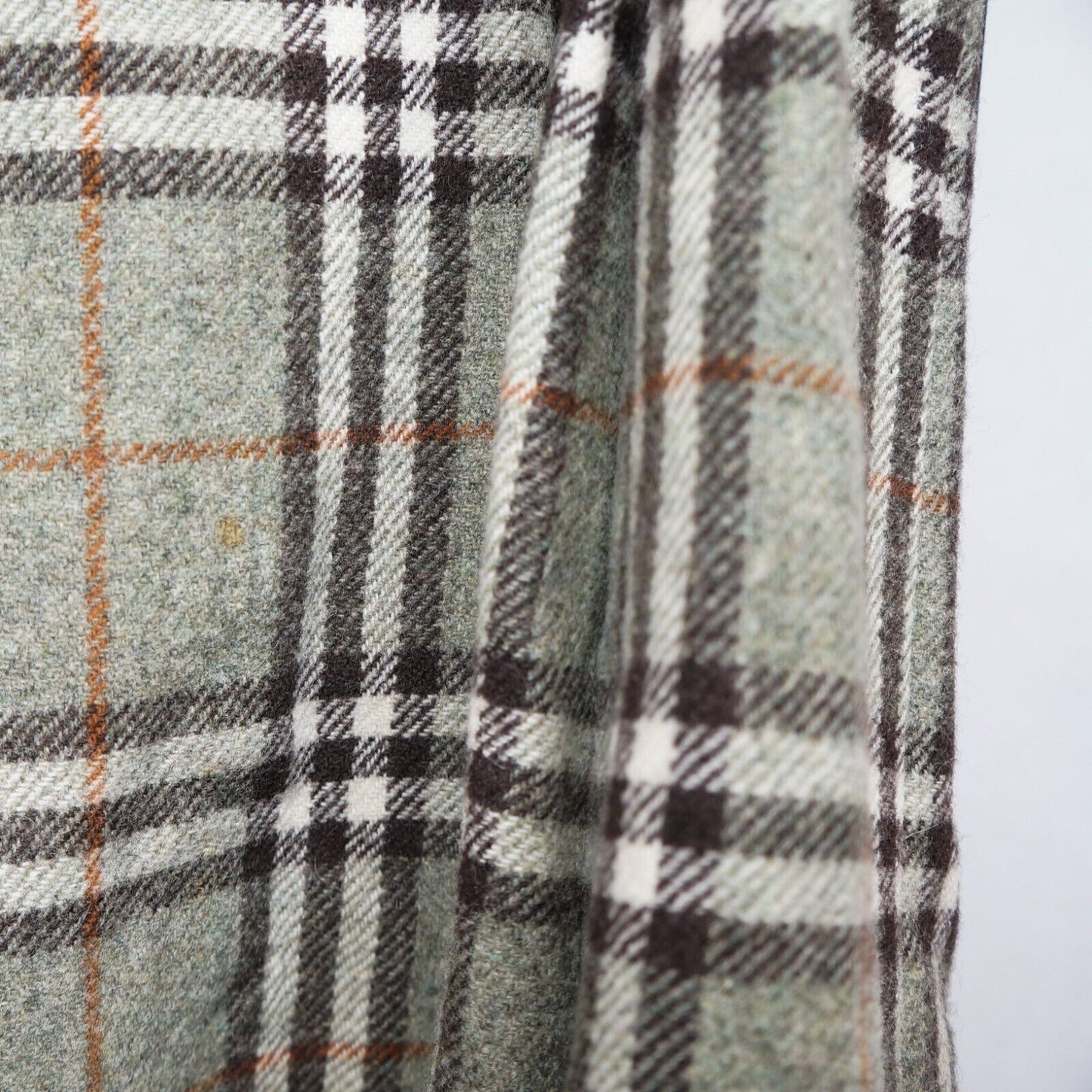 BURBERRY Check Green Wool Long Skirt Vintage 90s