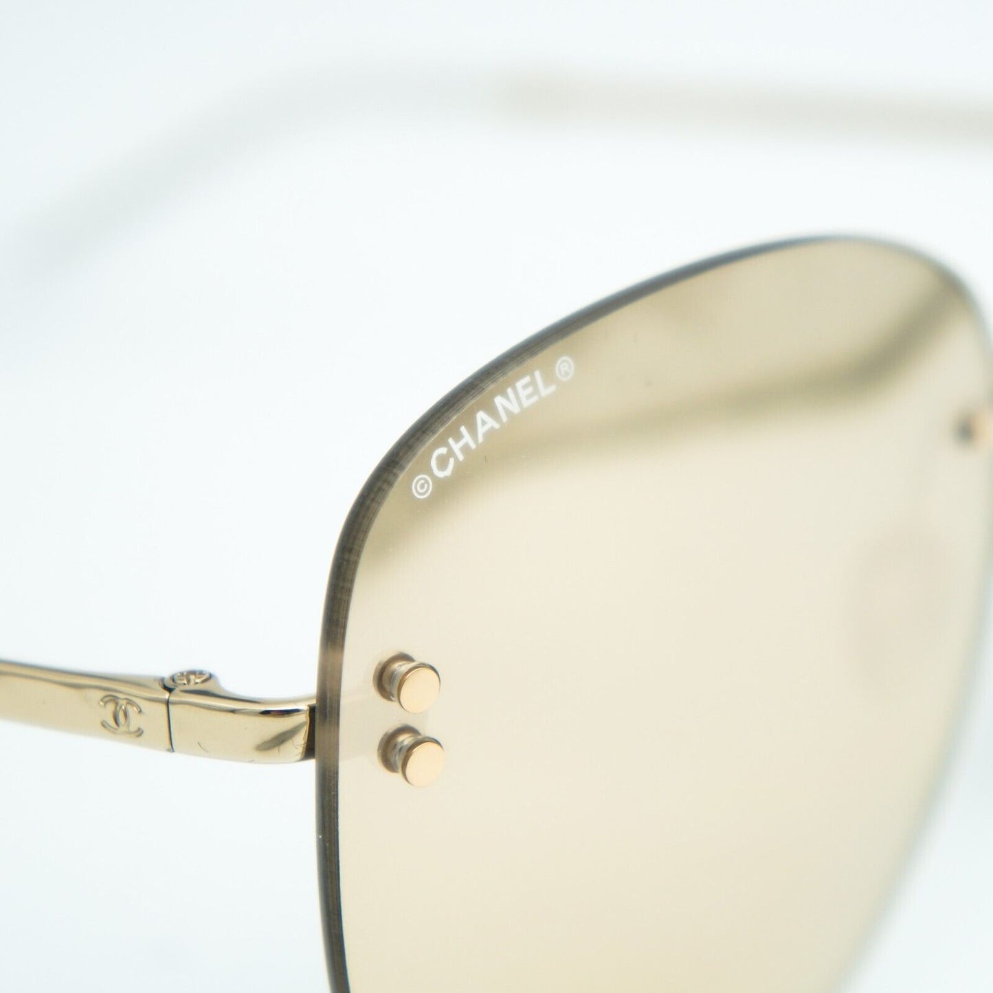 CHANEL 71307 Gold AVIATOR Sunglasses Mirrored Lenses