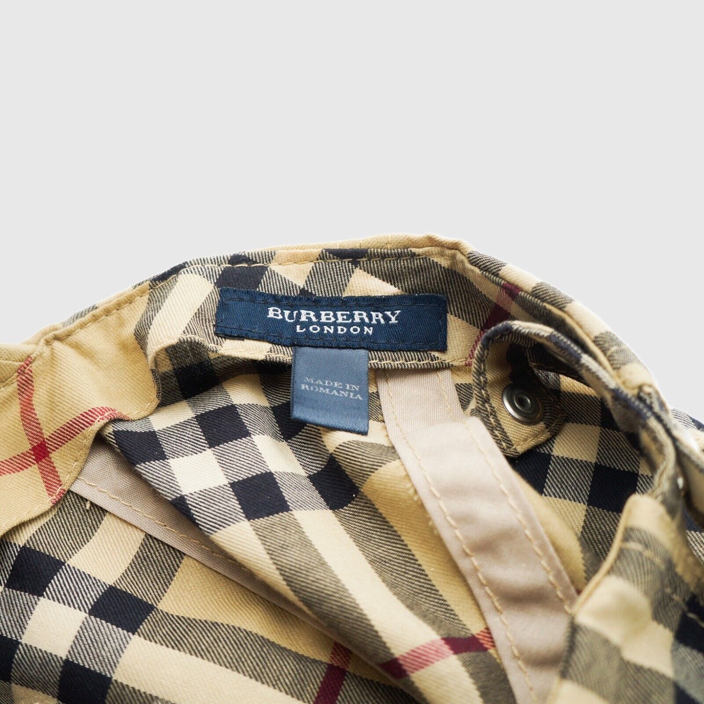 BURBERRY Check Baseball Cap Beige Vintage 90s 00s