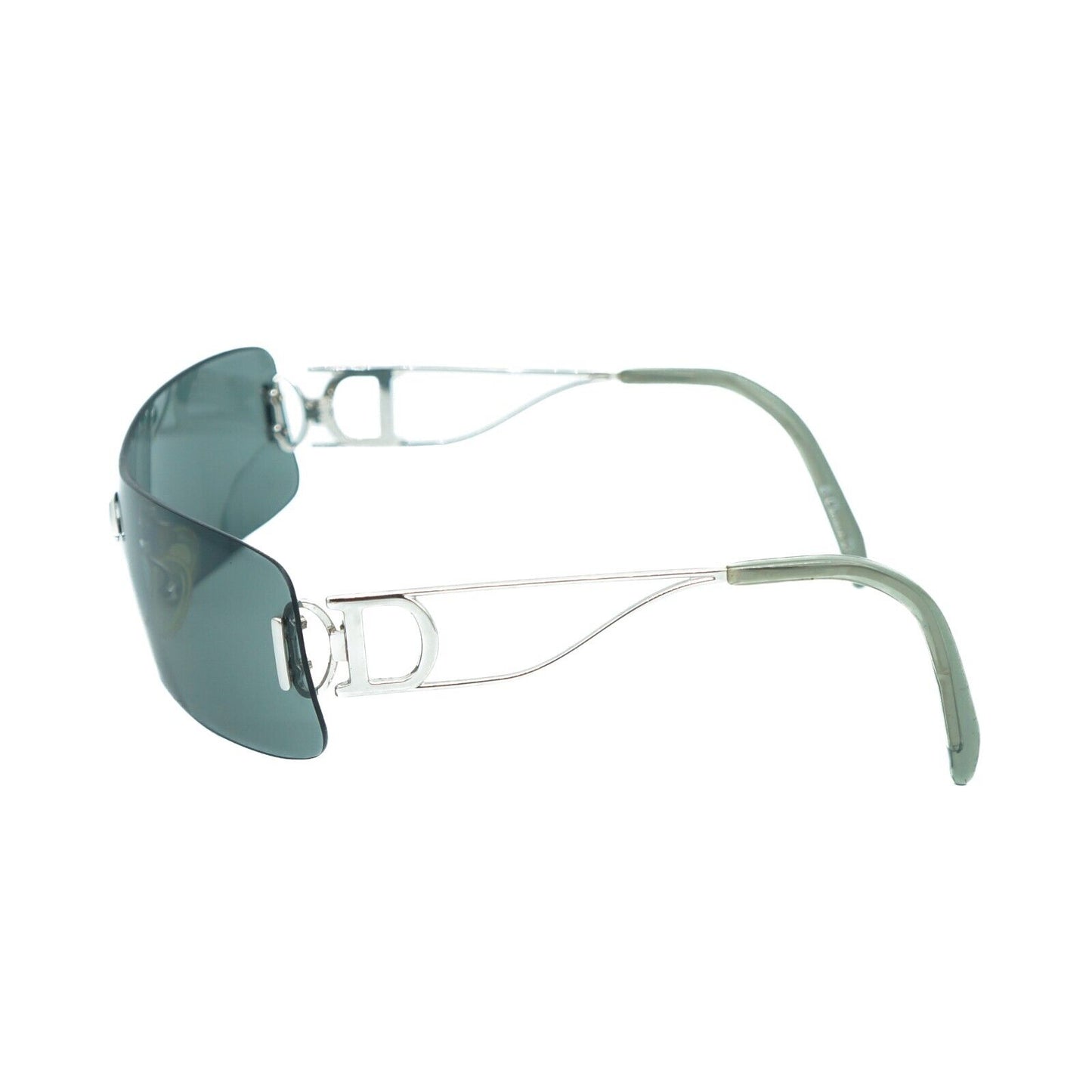 Christian DIOR MISS DIORELLA Silver Rimless Shield Sunglasses Vintage 90s 00s