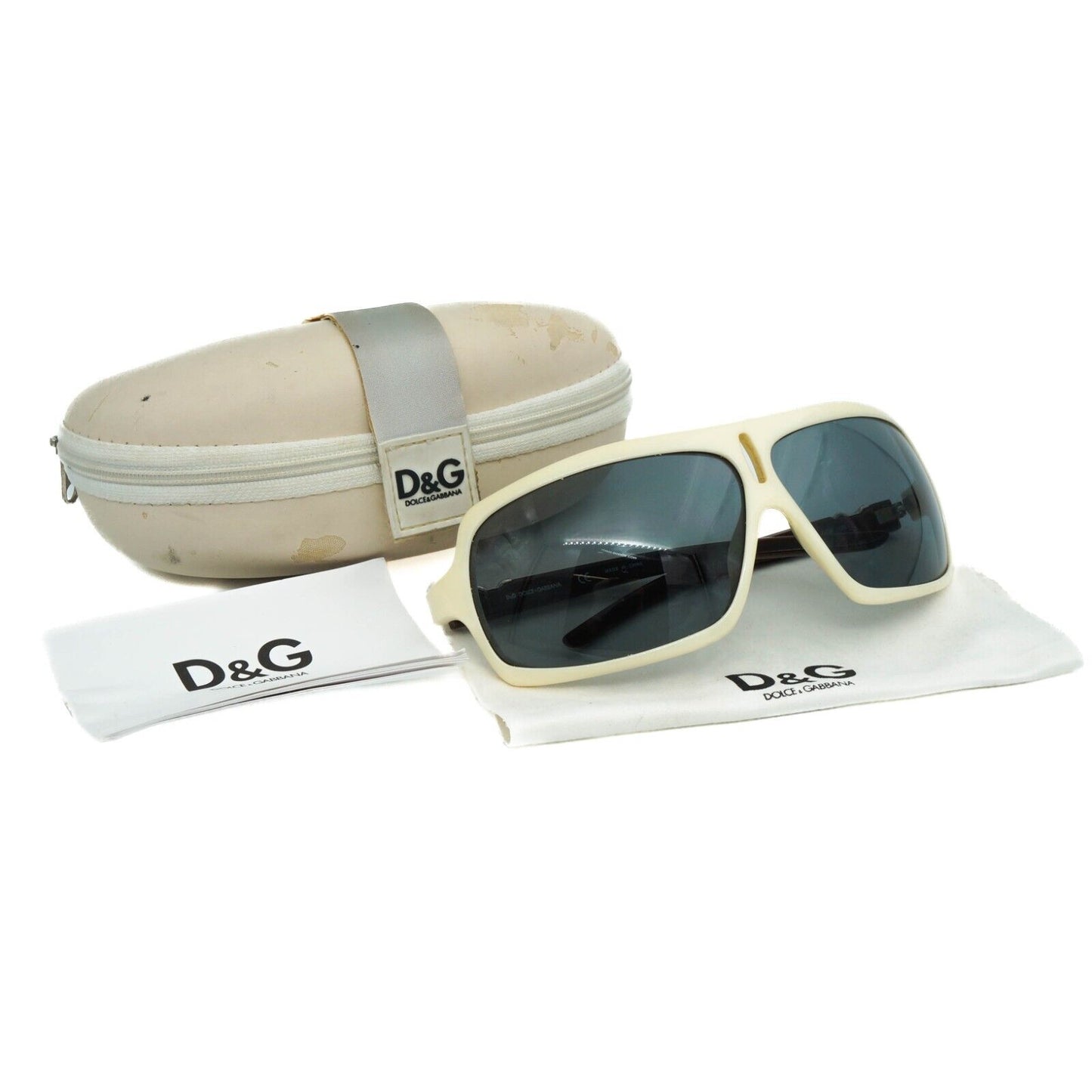 DOLCE & GABBANA Beige Brown Mask Sunglasses Vintage 00s