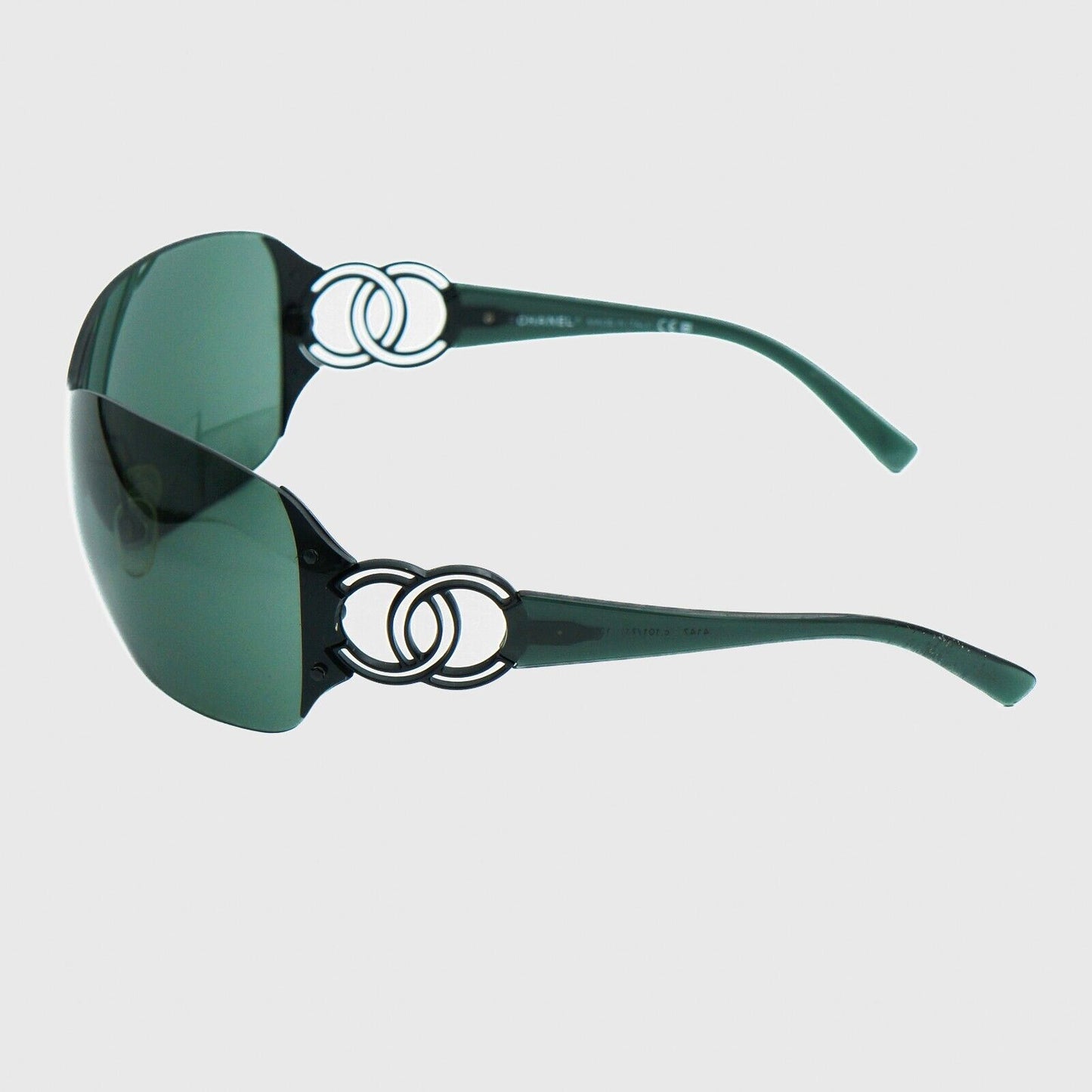 CHANEL 4147 CC Shield Black Mask Sunglasses Vintage 00s